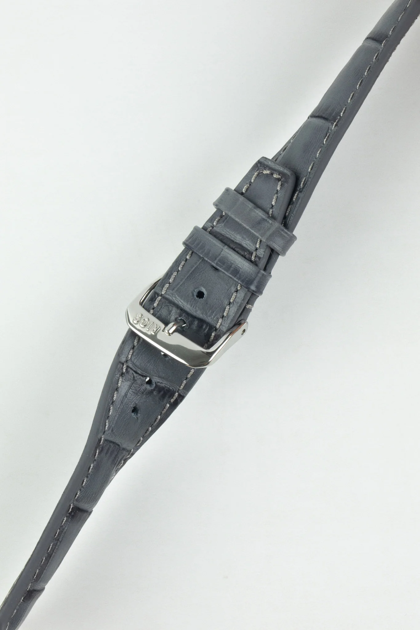RIOS1931 DALLAS Alligator-Embossed Leather Watch Strap in STONE GREY - Image 5