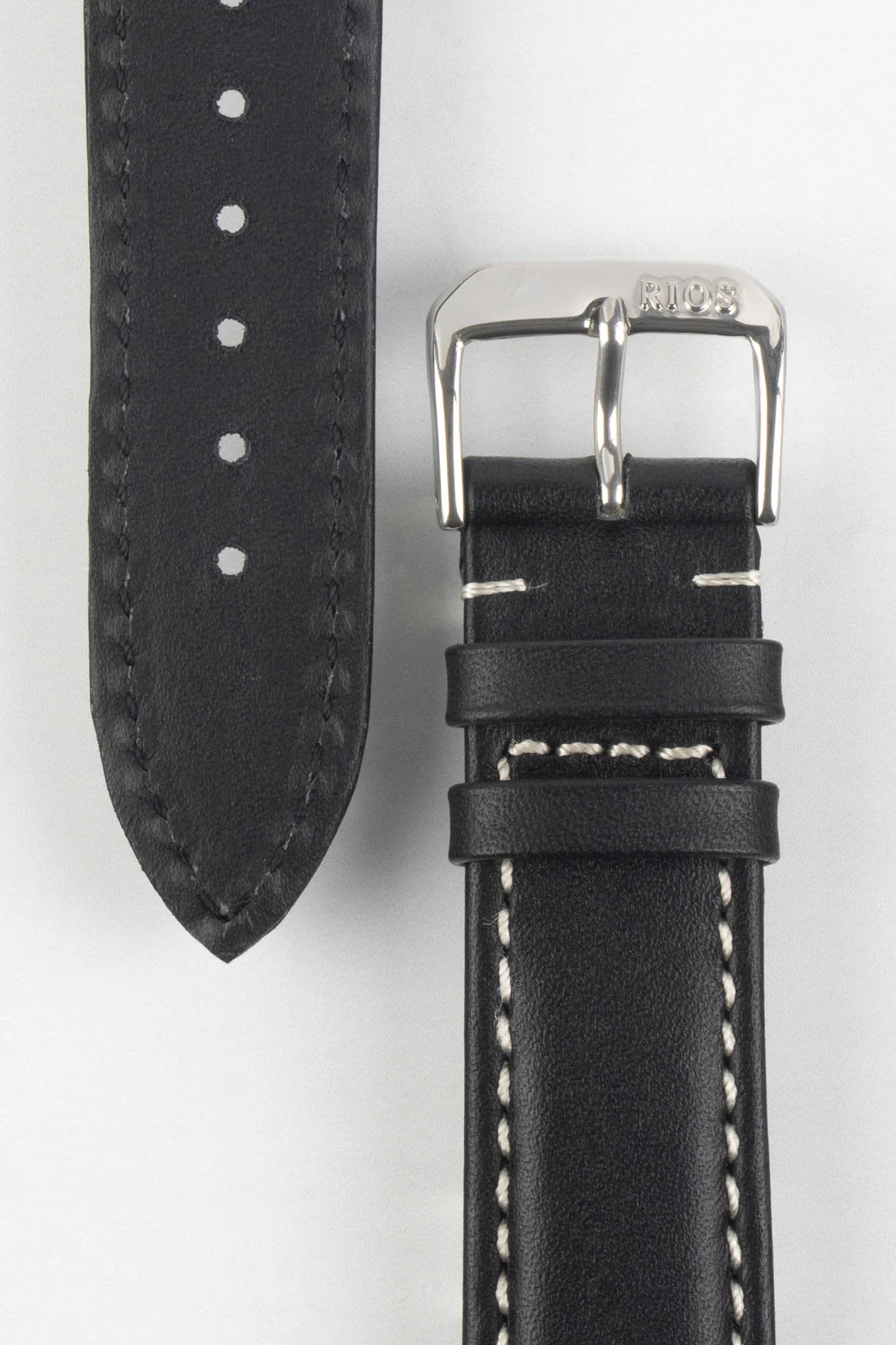 RIOS1931 DEEP SEA Hydrophobic Leather Watch Strap in BLACK - Image 3
