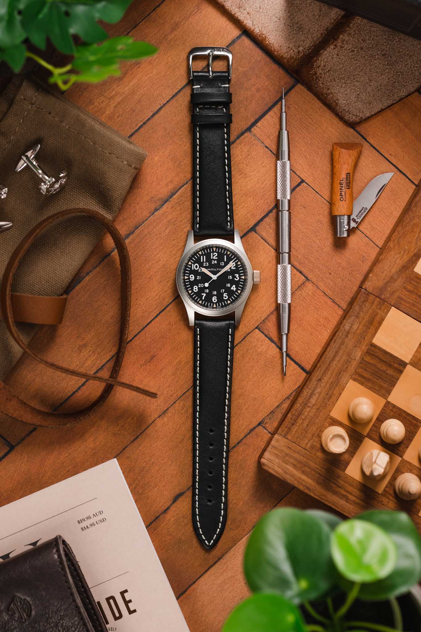 RIOS1931 DEEP SEA Hydrophobic Leather Watch Strap in BLACK - Image 6