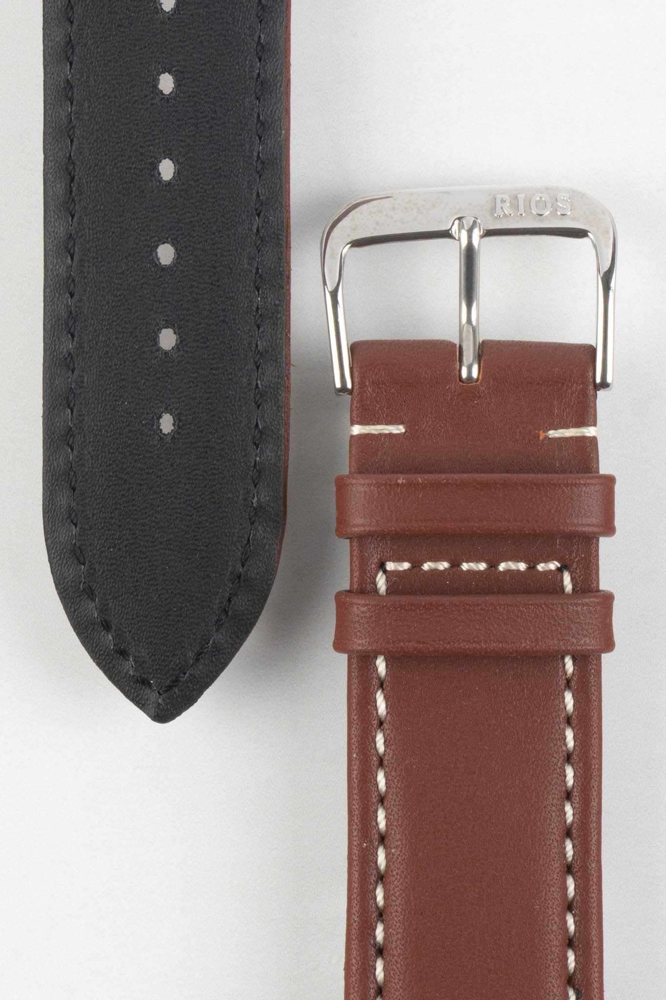 RIOS1931 DEEP SEA Hydrophobic Leather Watch Strap in MAHOGANY - Image 3