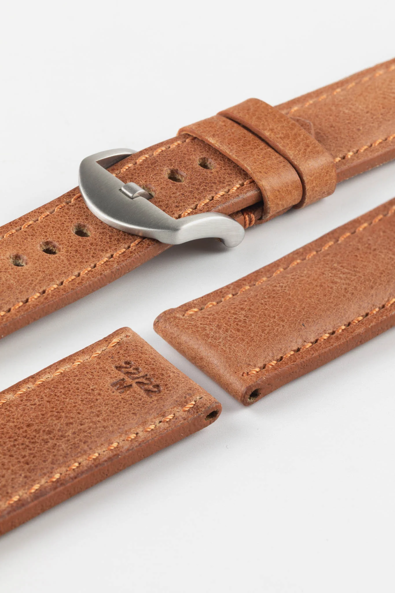 RIOS1931 DERBY Genuine Vintage Leather Watch Strap in COGNAC - Image 10
