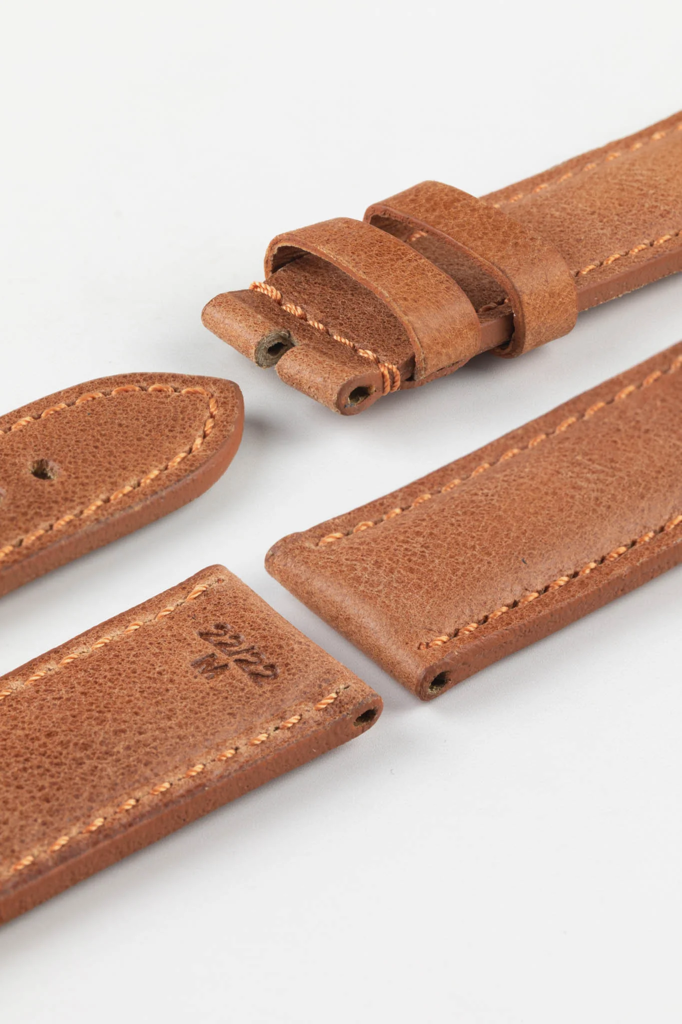 RIOS1931 DERBY Genuine Vintage Leather Watch Strap in COGNAC - Image 12