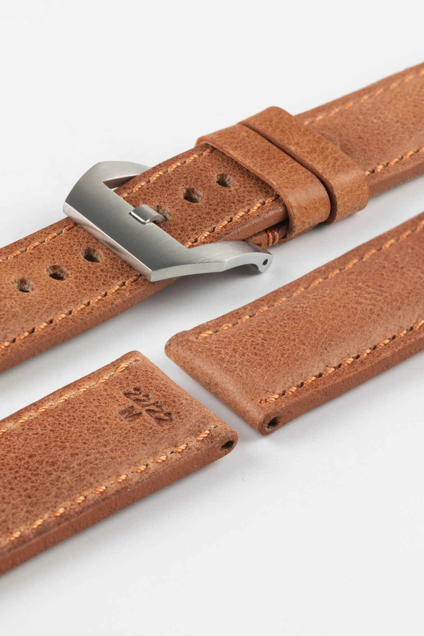 RIOS1931 DERBY Genuine Vintage Leather Watch Strap in COGNAC - Image 14