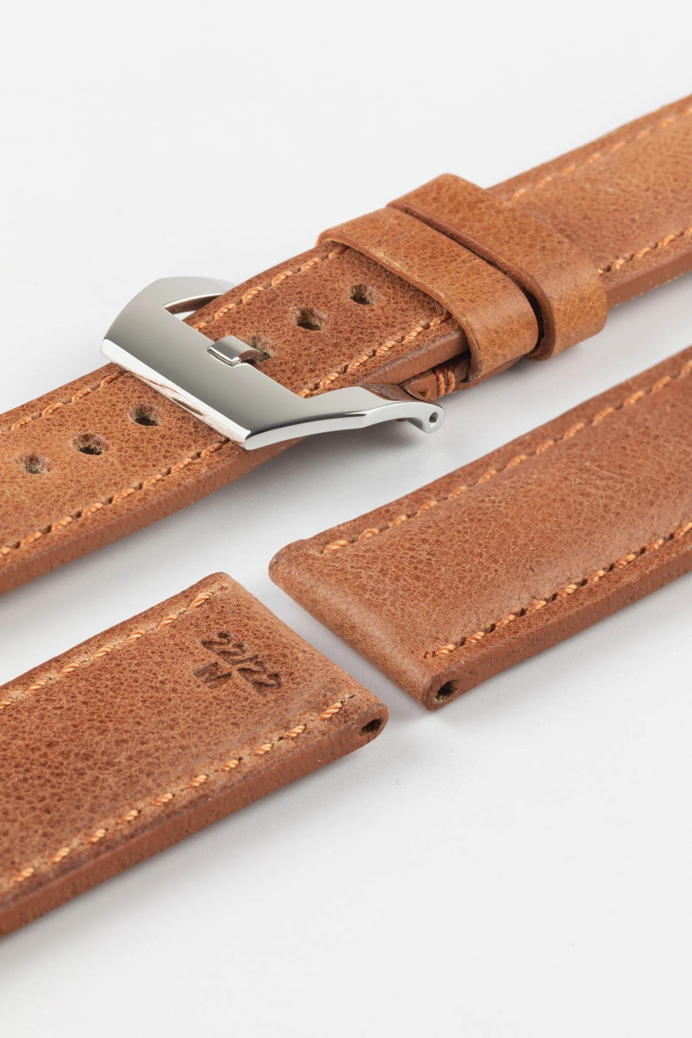 RIOS1931 DERBY Genuine Vintage Leather Watch Strap in COGNAC - Image 15