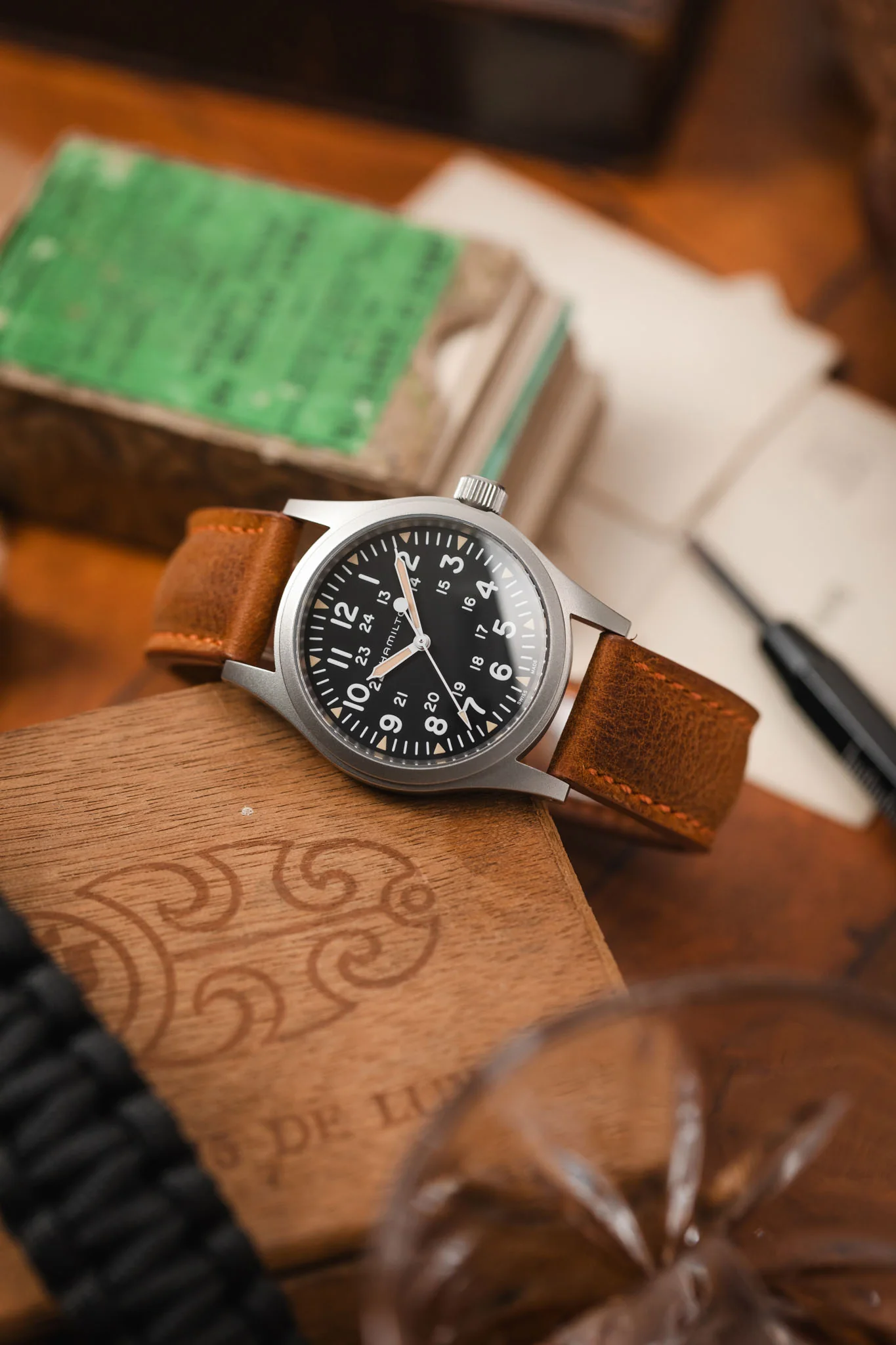 RIOS1931 DERBY Genuine Vintage Leather Watch Strap in COGNAC - Image 4