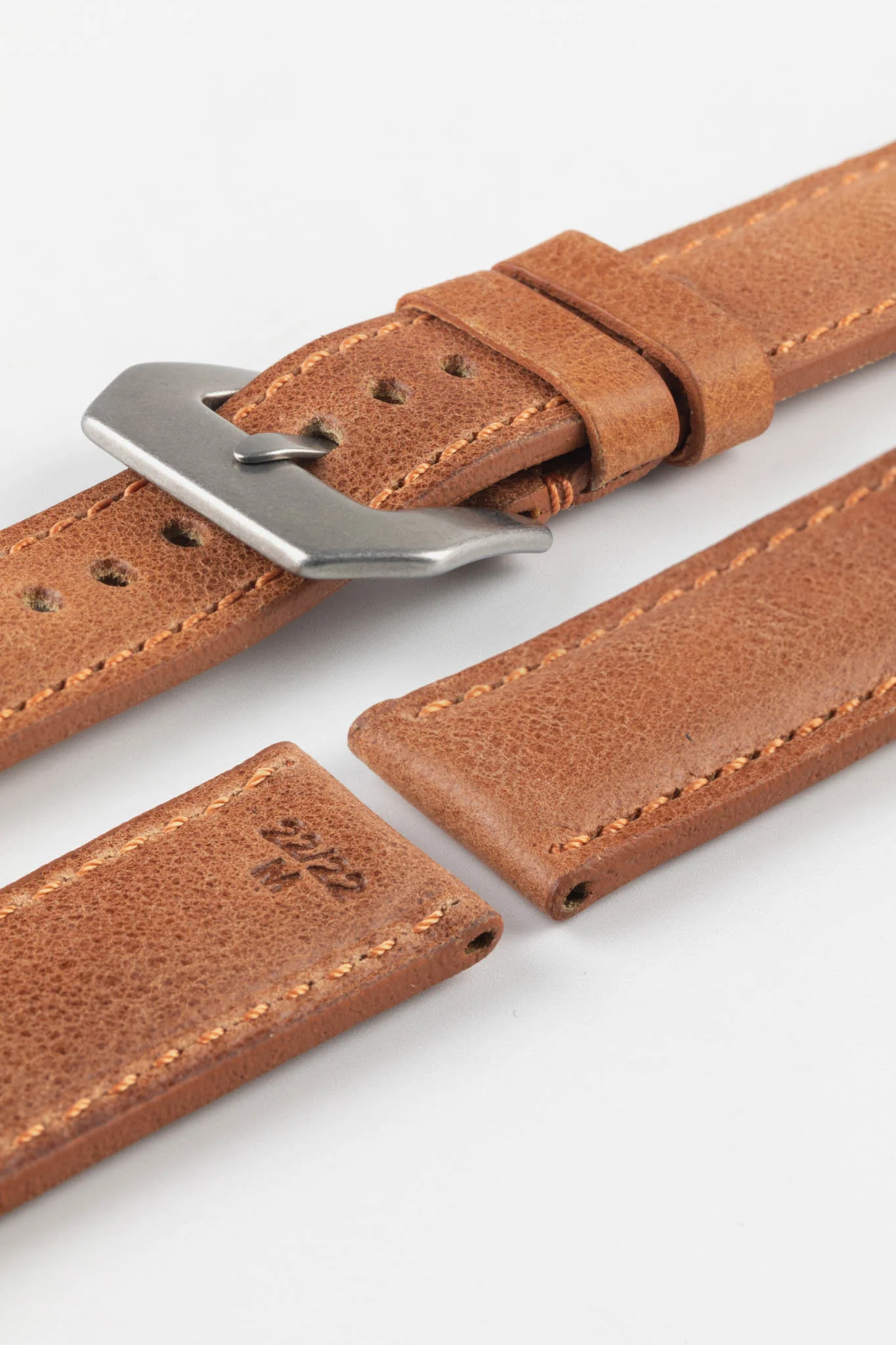 RIOS1931 DERBY Genuine Vintage Leather Watch Strap in COGNAC - Image 7