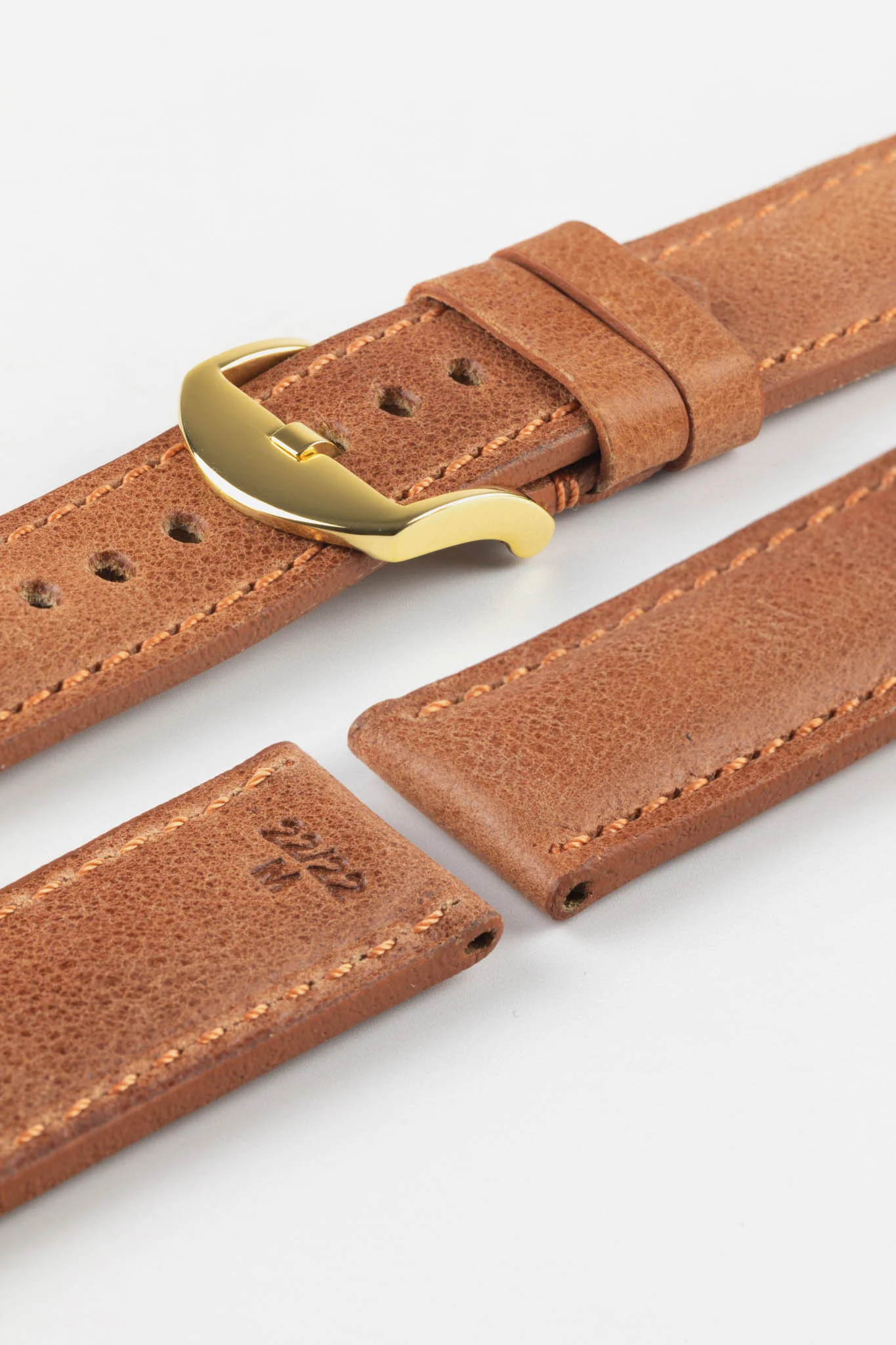 RIOS1931 DERBY Genuine Vintage Leather Watch Strap in COGNAC - Image 9