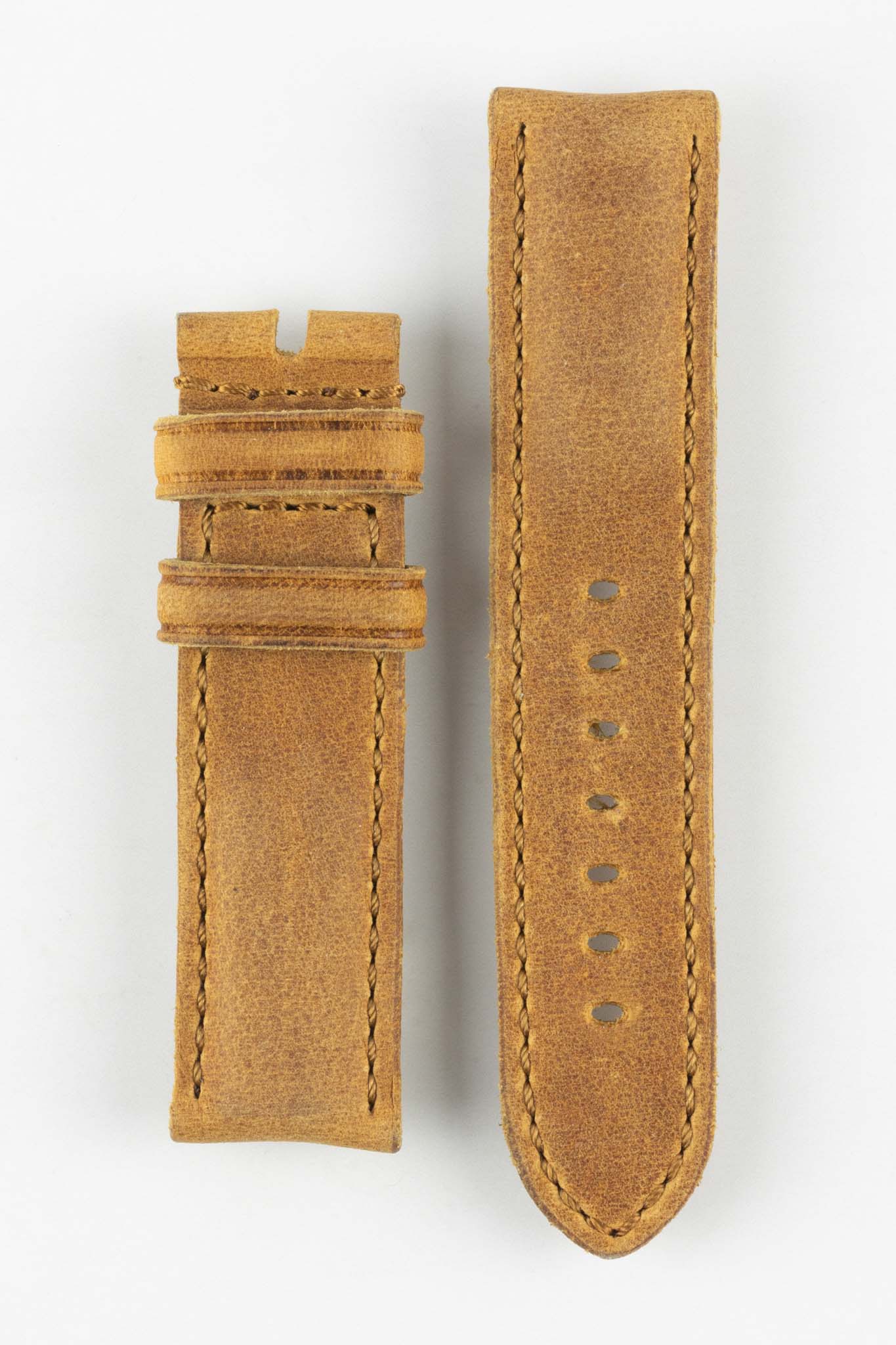 RIOS1931 DERBY Genuine Vintage Leather Watch Strap in HONEY - Image 17