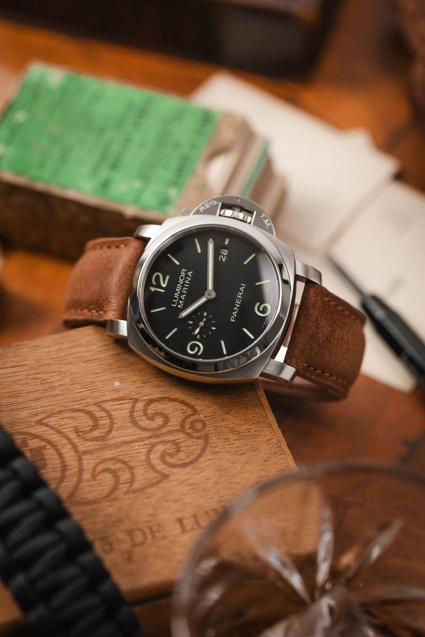 RIOS1931 DERBY Genuine Vintage Leather Watch Strap in MAHOGANY - Image 4