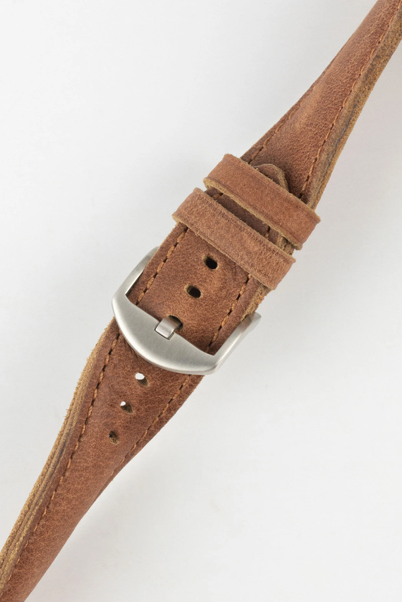 RIOS1931 DERBY Genuine Vintage Leather Watch Strap in MAHOGANY - Image 5
