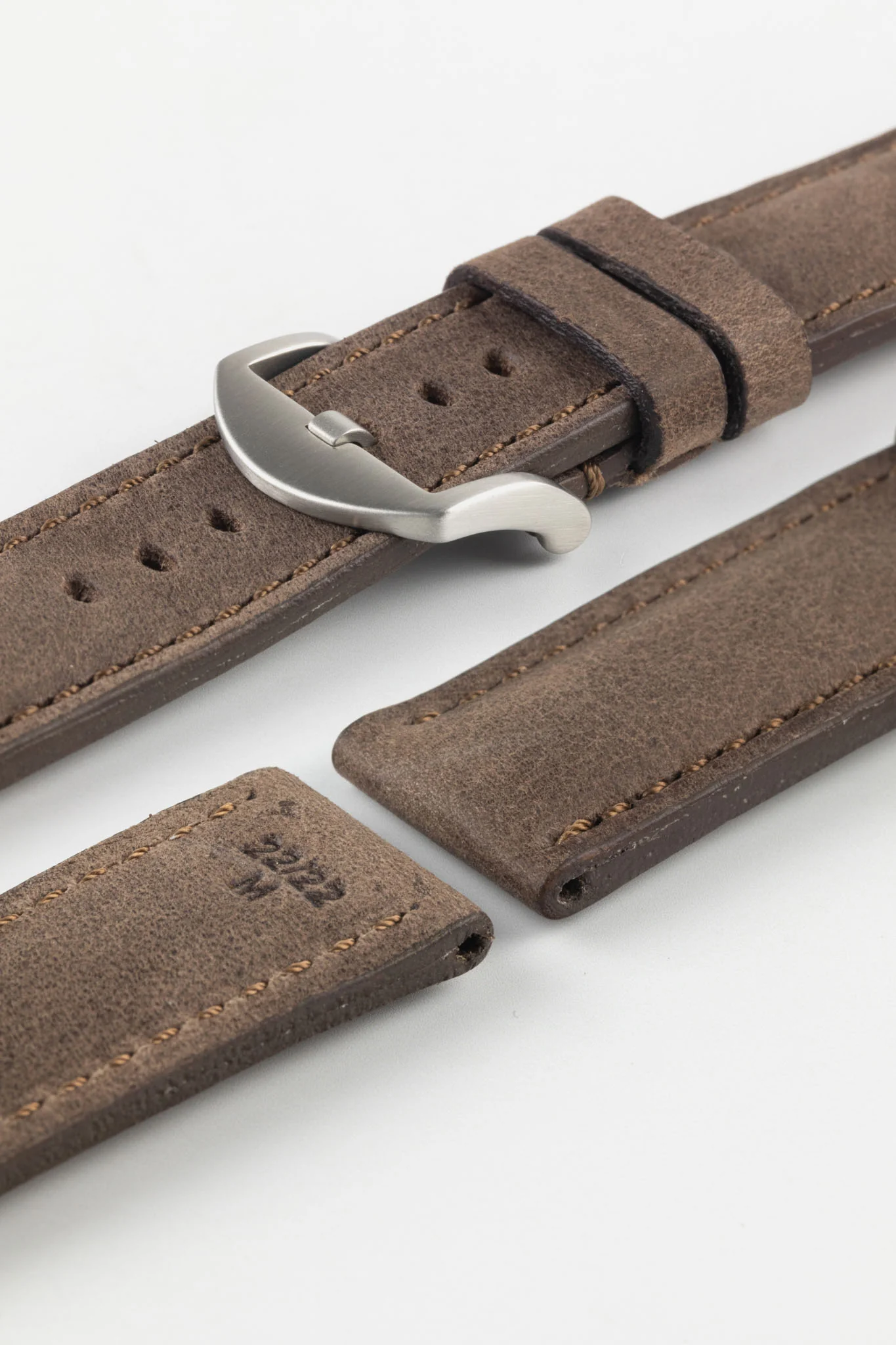RIOS1931 DERBY Genuine Vintage Leather Watch Strap in MOCHA - Image 10