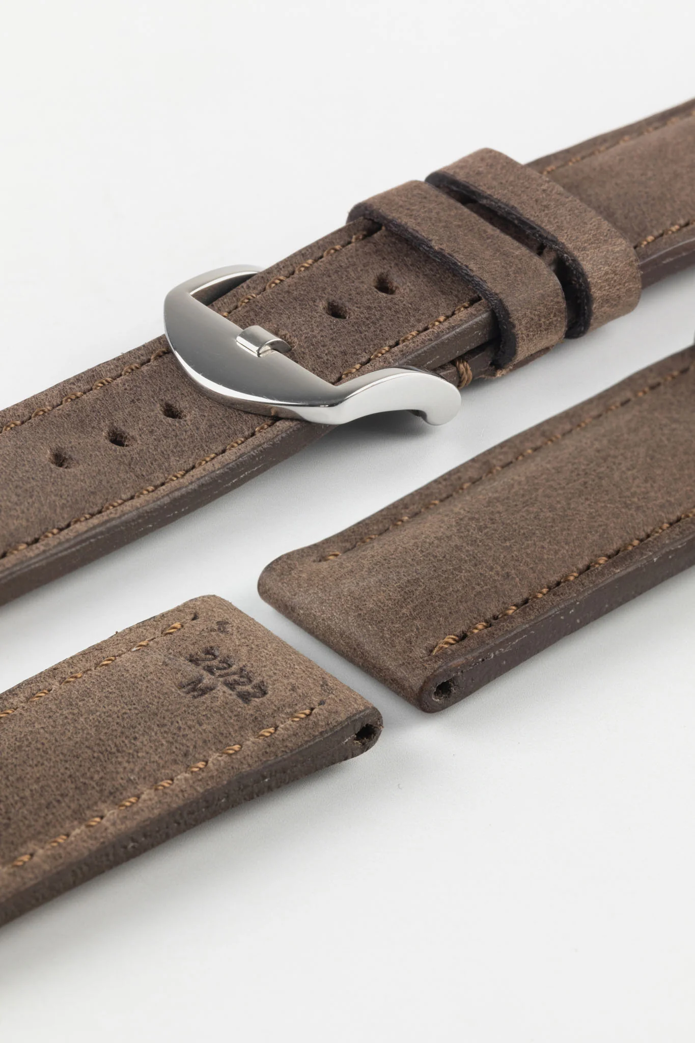 RIOS1931 DERBY Genuine Vintage Leather Watch Strap in MOCHA - Image 11