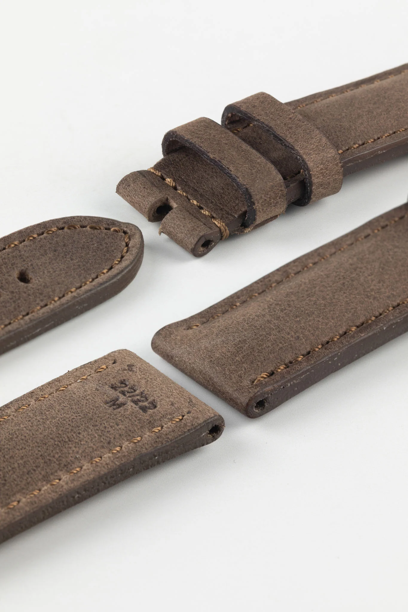 RIOS1931 DERBY Genuine Vintage Leather Watch Strap in MOCHA - Image 12