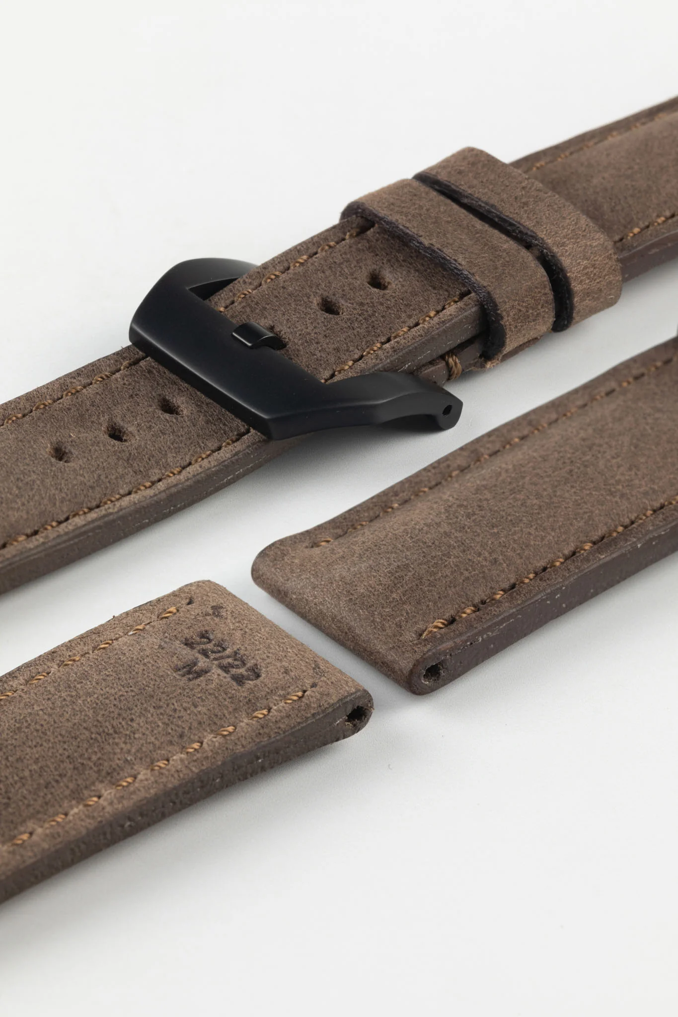 RIOS1931 DERBY Genuine Vintage Leather Watch Strap in MOCHA - Image 13