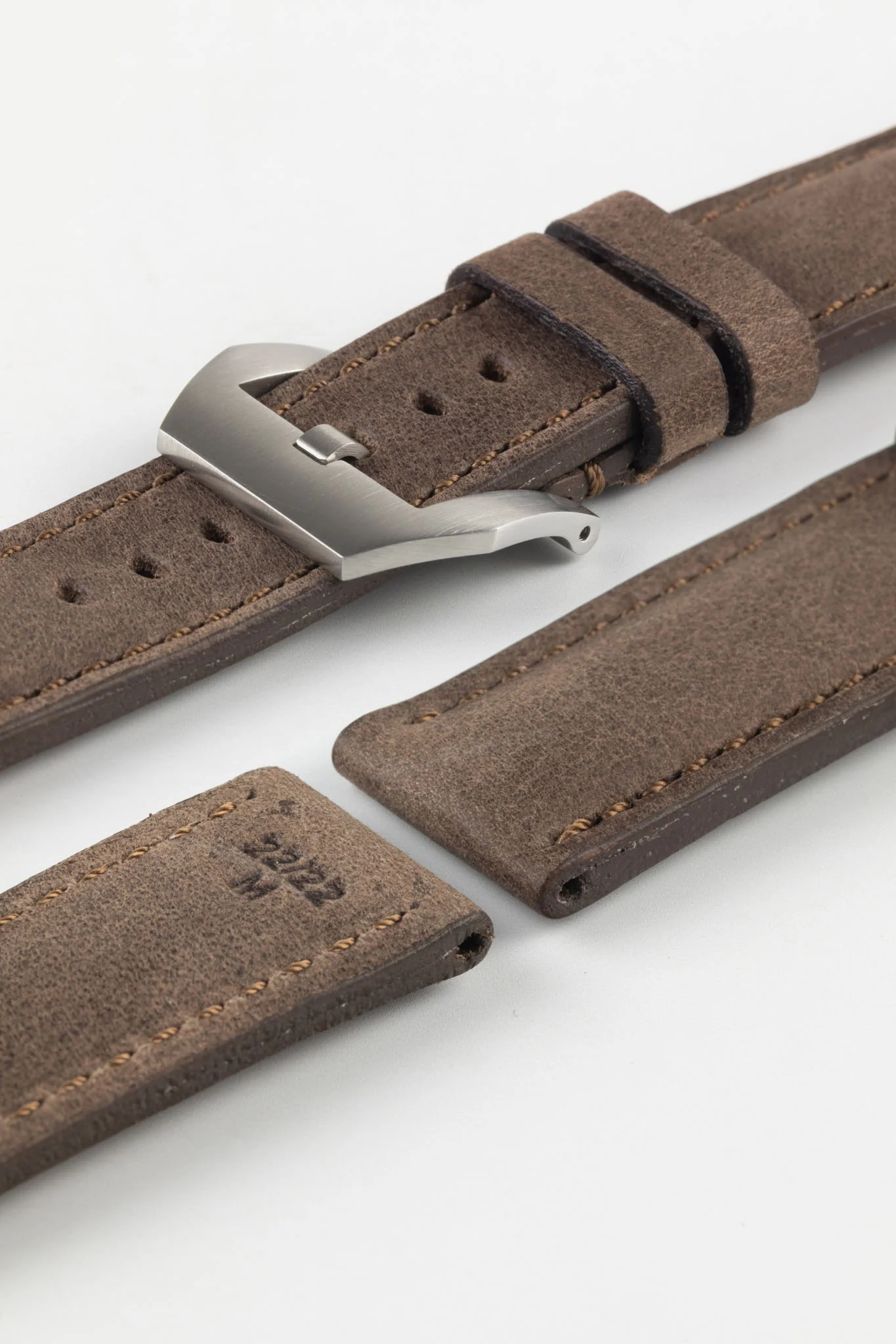 RIOS1931 DERBY Genuine Vintage Leather Watch Strap in MOCHA - Image 14