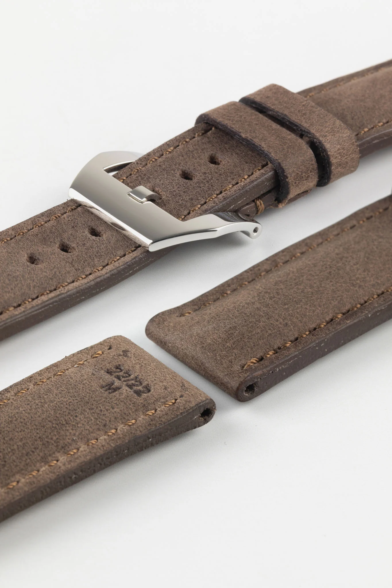 RIOS1931 DERBY Genuine Vintage Leather Watch Strap in MOCHA - Image 15