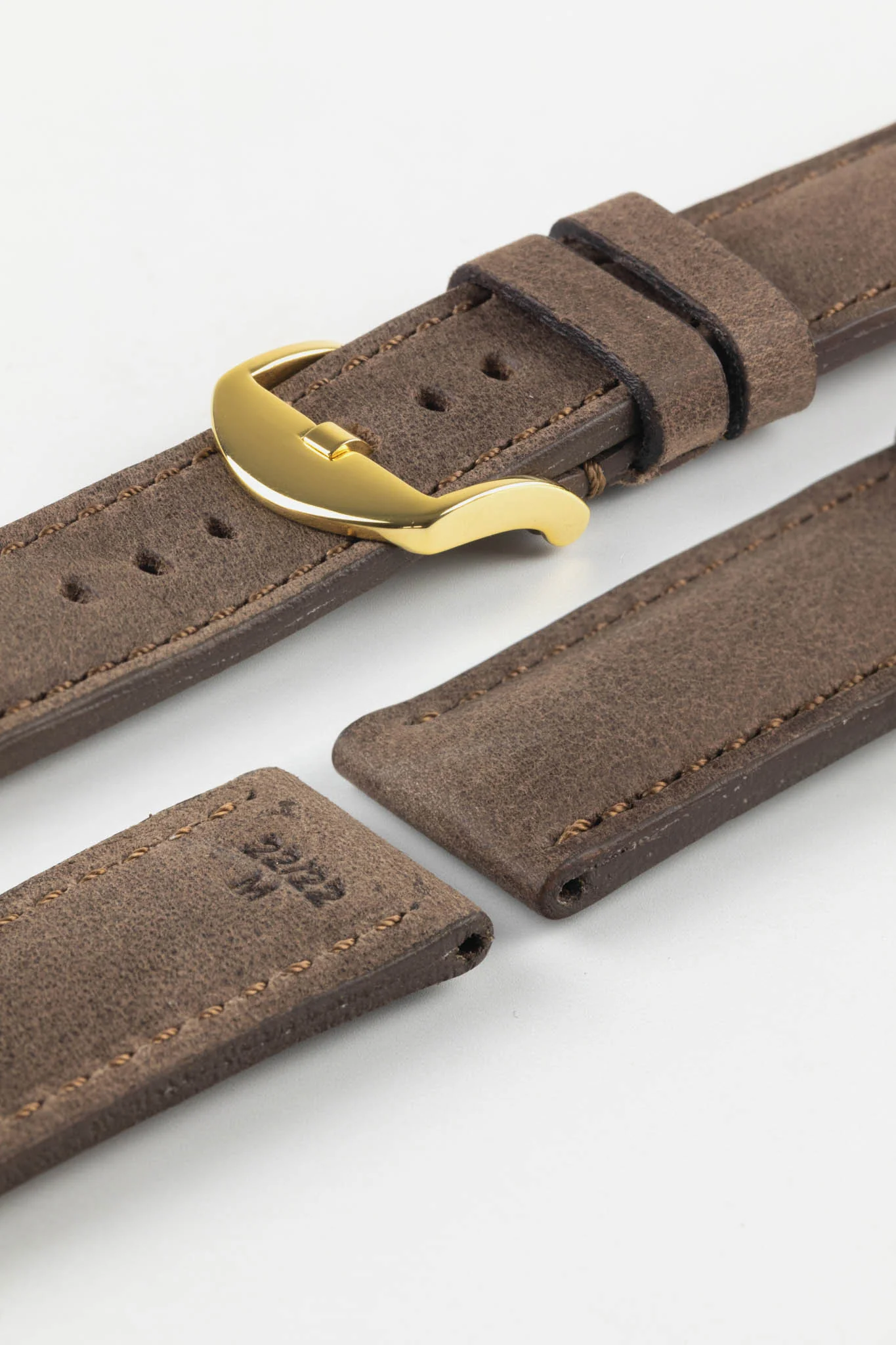 RIOS1931 DERBY Genuine Vintage Leather Watch Strap in MOCHA - Image 9
