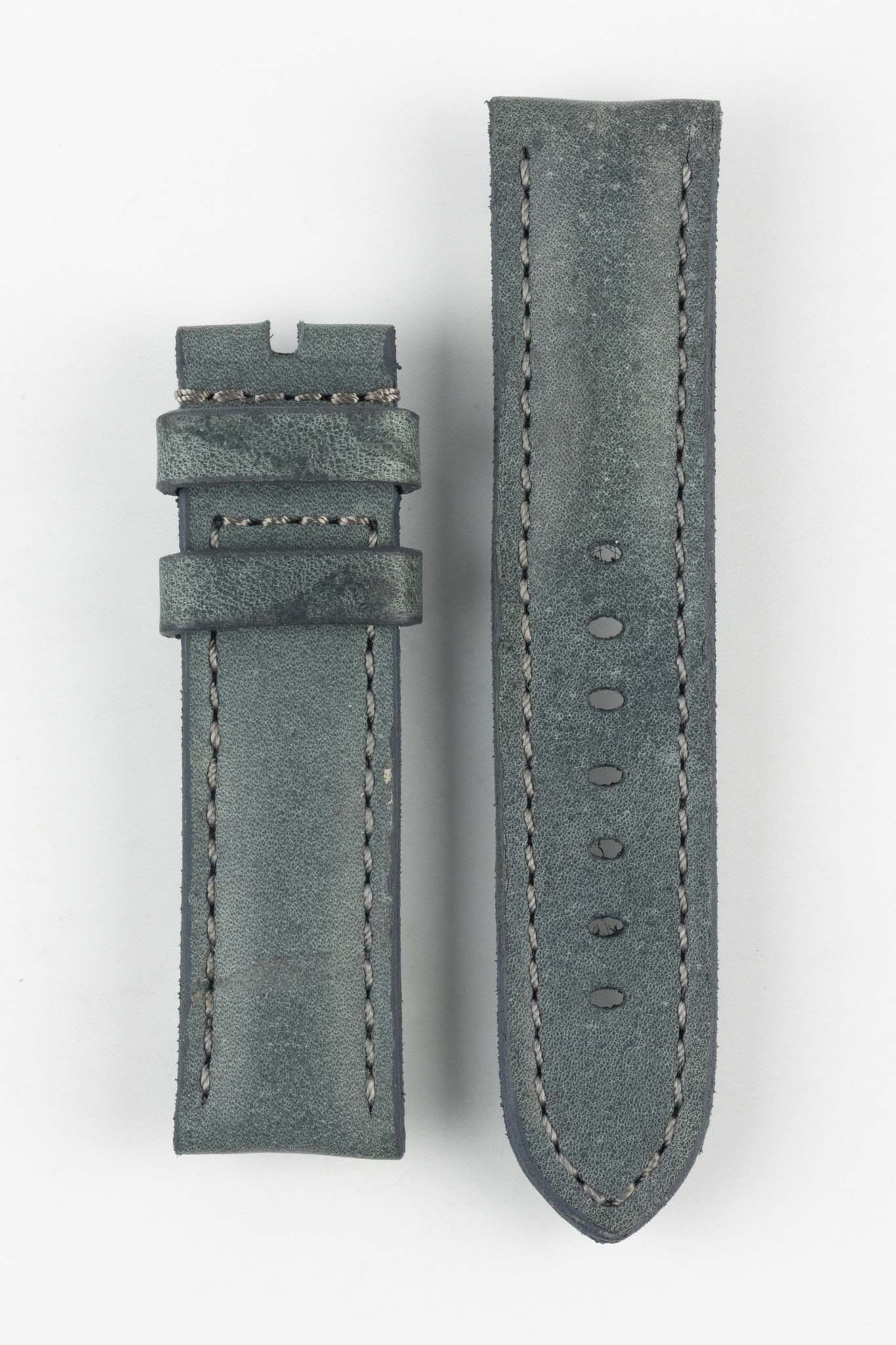 RIOS1931 DERBY Genuine Vintage Leather Watch Strap in STONE GREY - Image 17