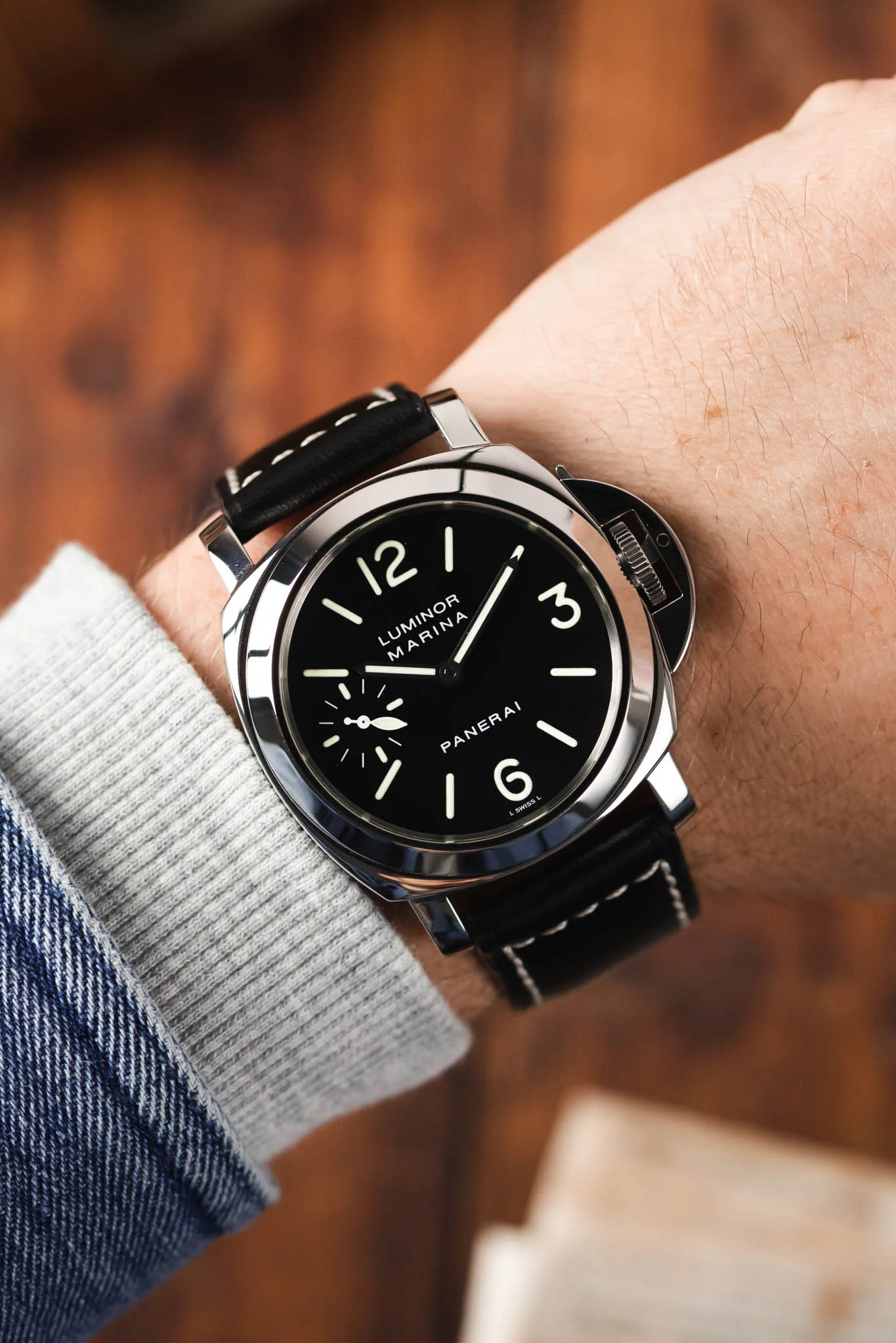 RIOS1931 FIRENZE Genuine Russia Leather Watch Strap in BLACK - Image 2