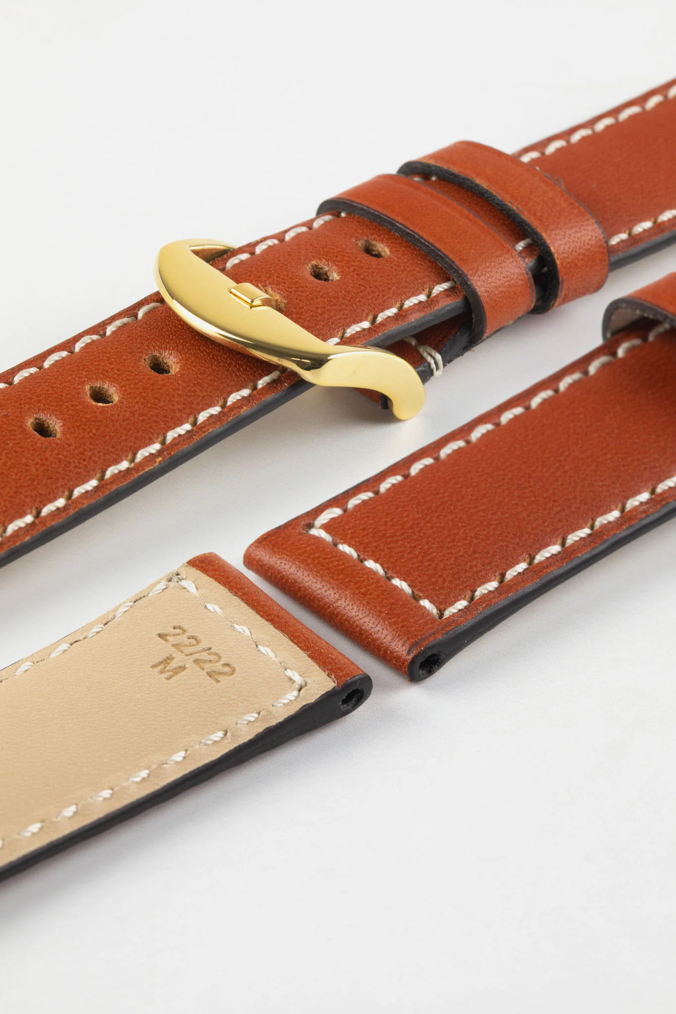 RIOS1931 FIRENZE Genuine Russia Leather Watch Strap in COGNAC - Image 10