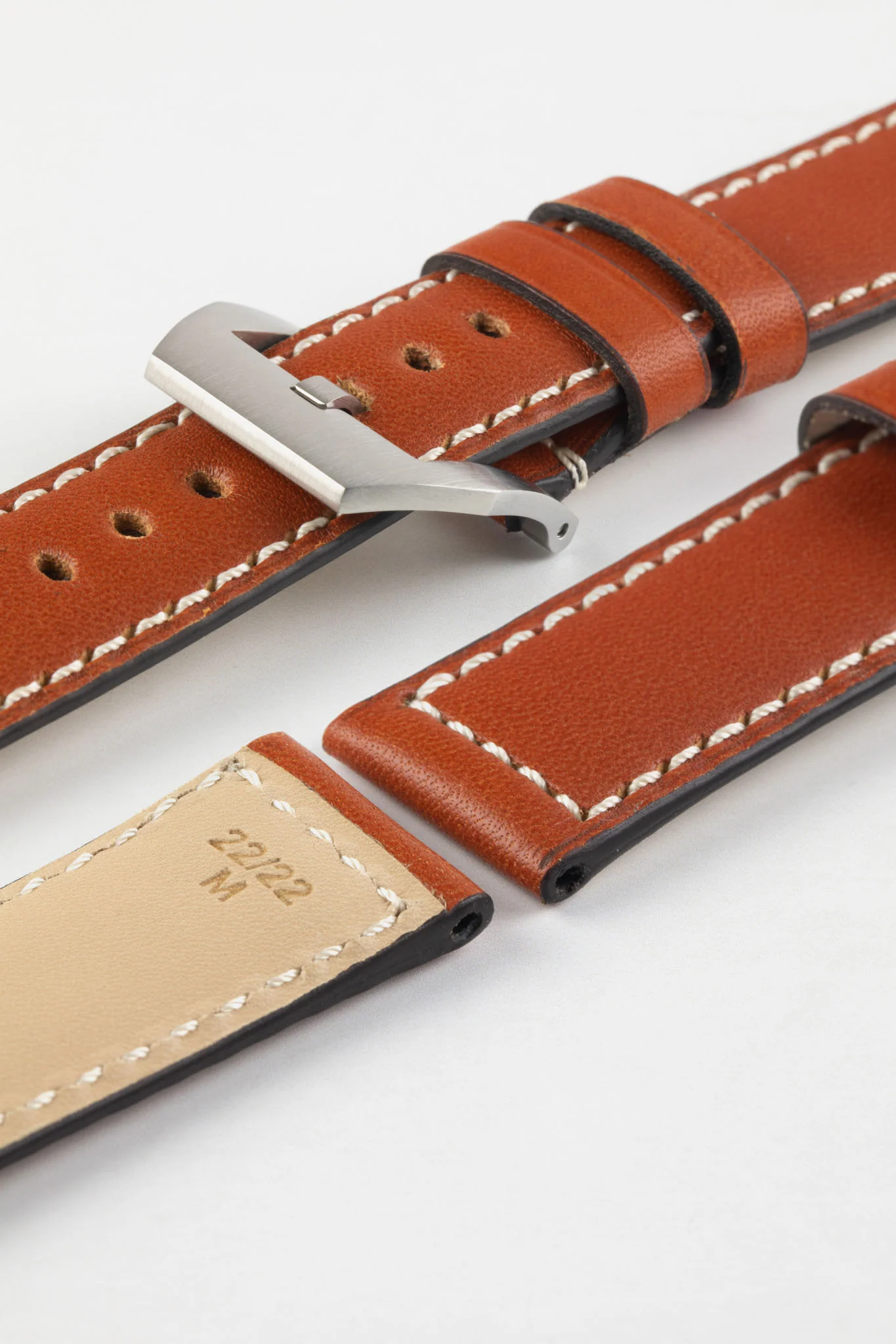 RIOS1931 FIRENZE Genuine Russia Leather Watch Strap in COGNAC - Image 12