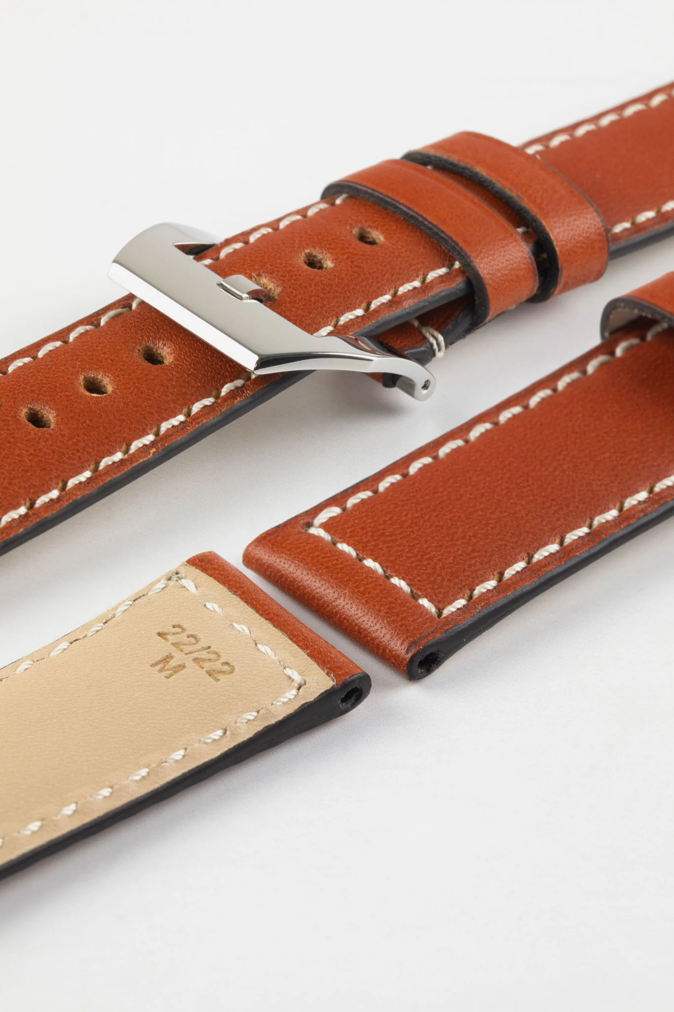 RIOS1931 FIRENZE Genuine Russia Leather Watch Strap in COGNAC - Image 13