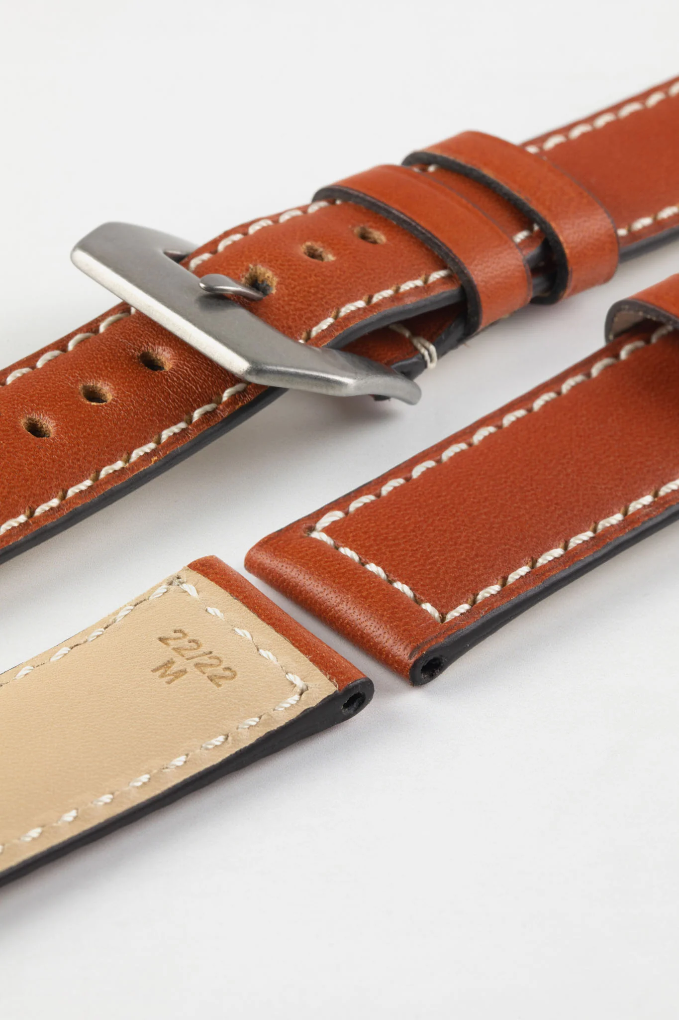 RIOS1931 FIRENZE Genuine Russia Leather Watch Strap in COGNAC - Image 15