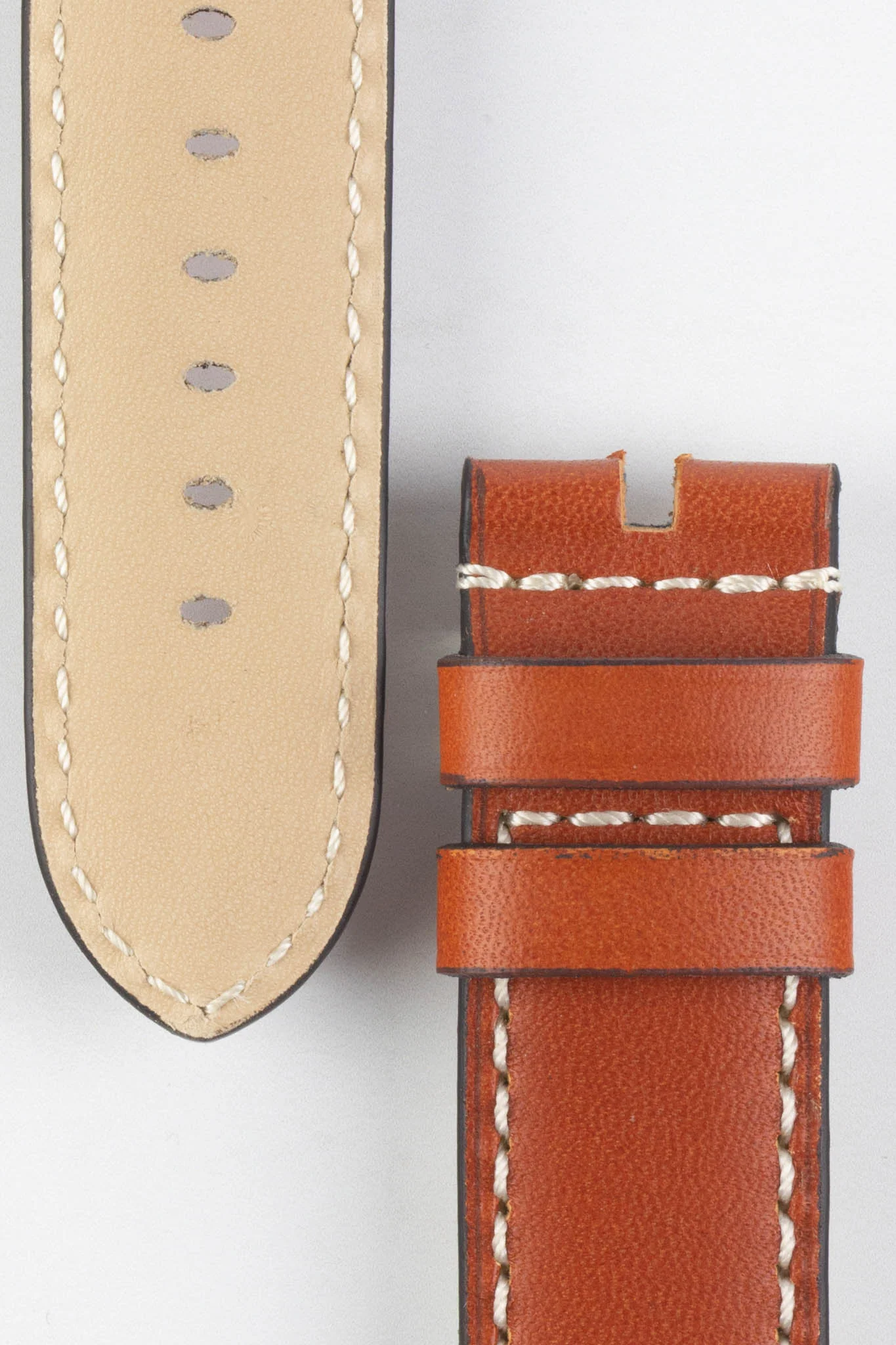 RIOS1931 FIRENZE Genuine Russia Leather Watch Strap in COGNAC - Image 3