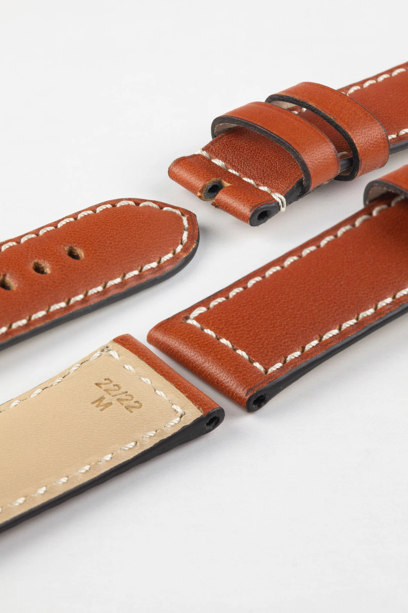 RIOS1931 FIRENZE Genuine Russia Leather Watch Strap in COGNAC - Image 7