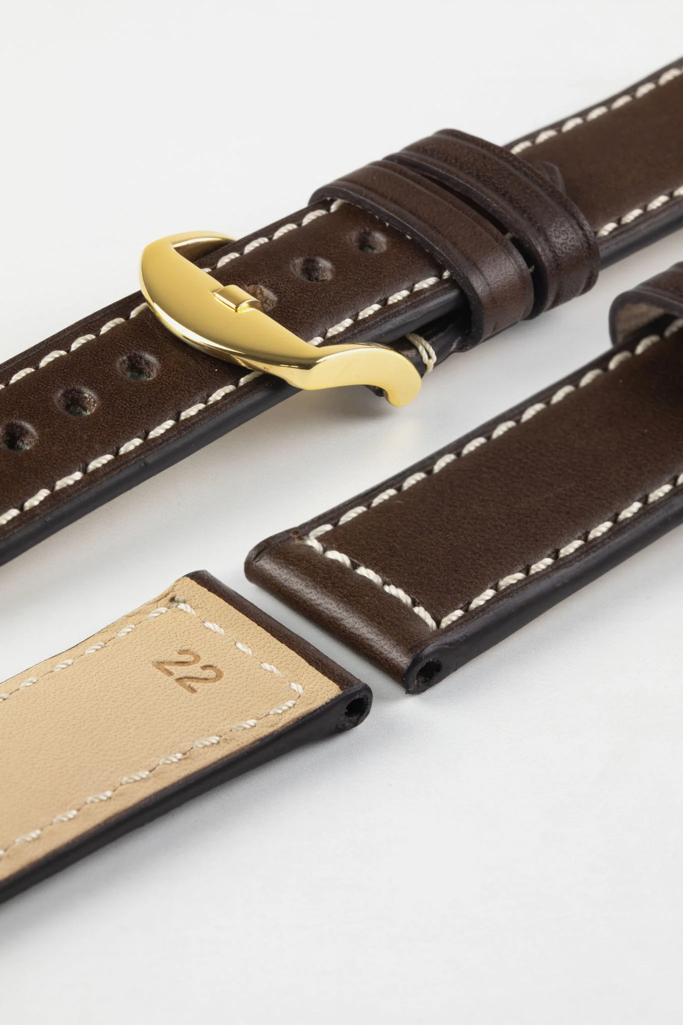 RIOS1931 FIRENZE Genuine Russia Leather Watch Strap in MOCHA - Image 10