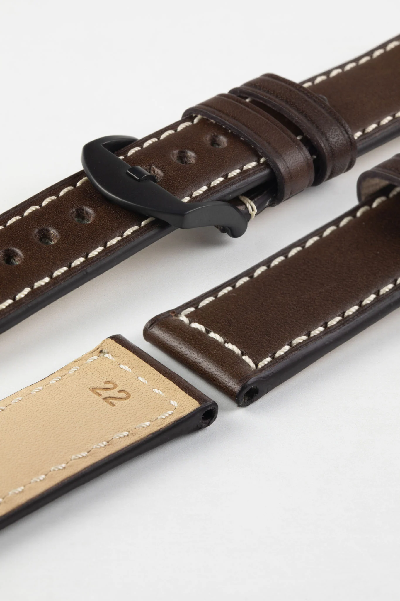 RIOS1931 FIRENZE Genuine Russia Leather Watch Strap in MOCHA - Image 11