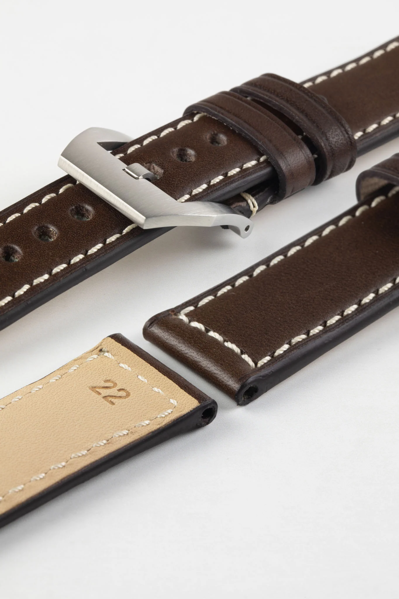 RIOS1931 FIRENZE Genuine Russia Leather Watch Strap in MOCHA - Image 12