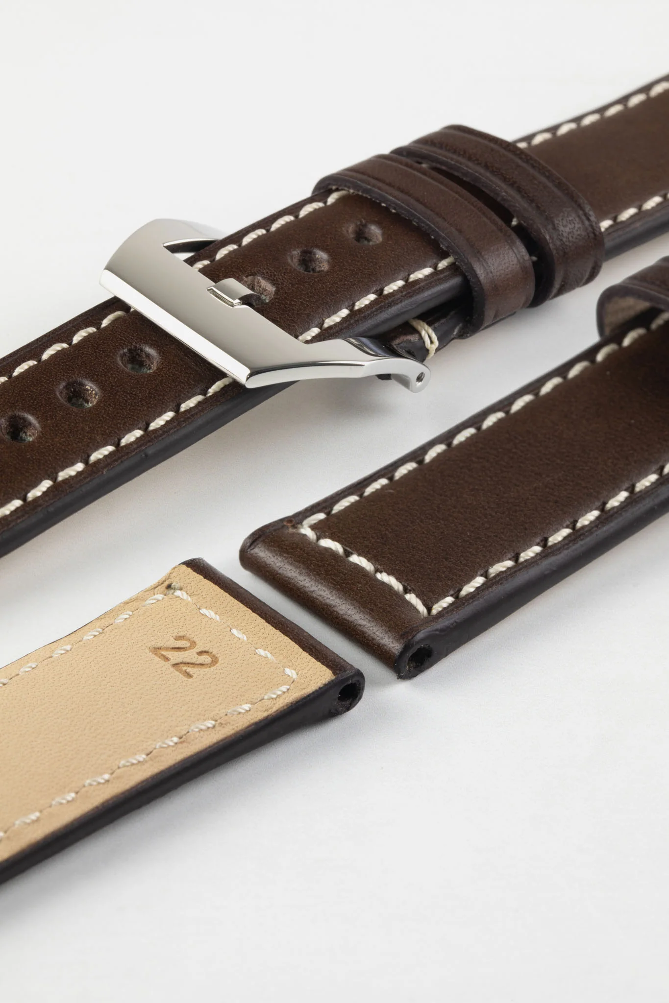 RIOS1931 FIRENZE Genuine Russia Leather Watch Strap in MOCHA - Image 13