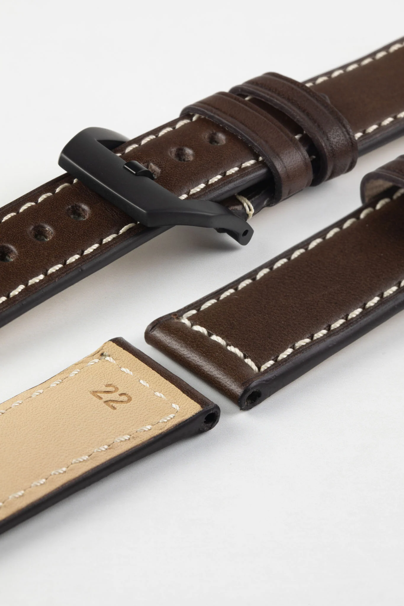 RIOS1931 FIRENZE Genuine Russia Leather Watch Strap in MOCHA - Image 14