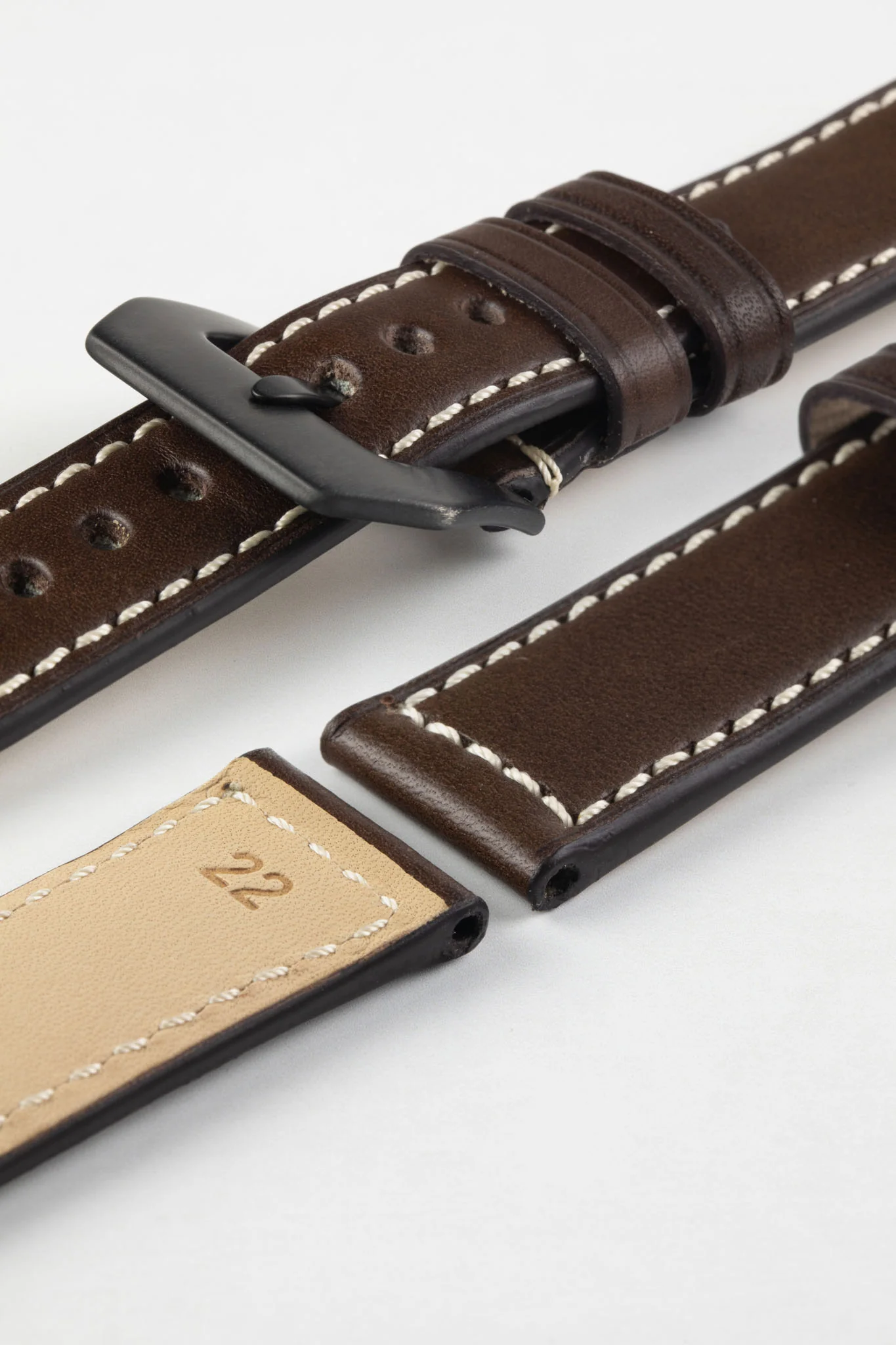 RIOS1931 FIRENZE Genuine Russia Leather Watch Strap in MOCHA - Image 16