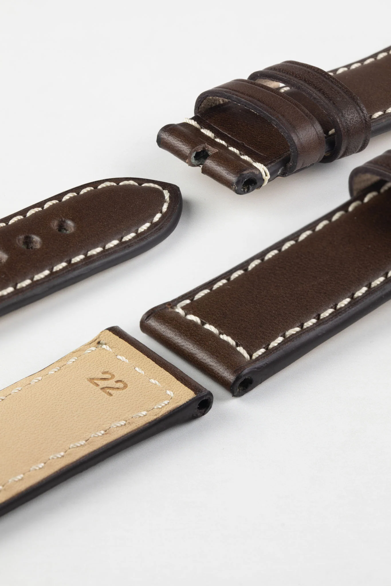 RIOS1931 FIRENZE Genuine Russia Leather Watch Strap in MOCHA - Image 7