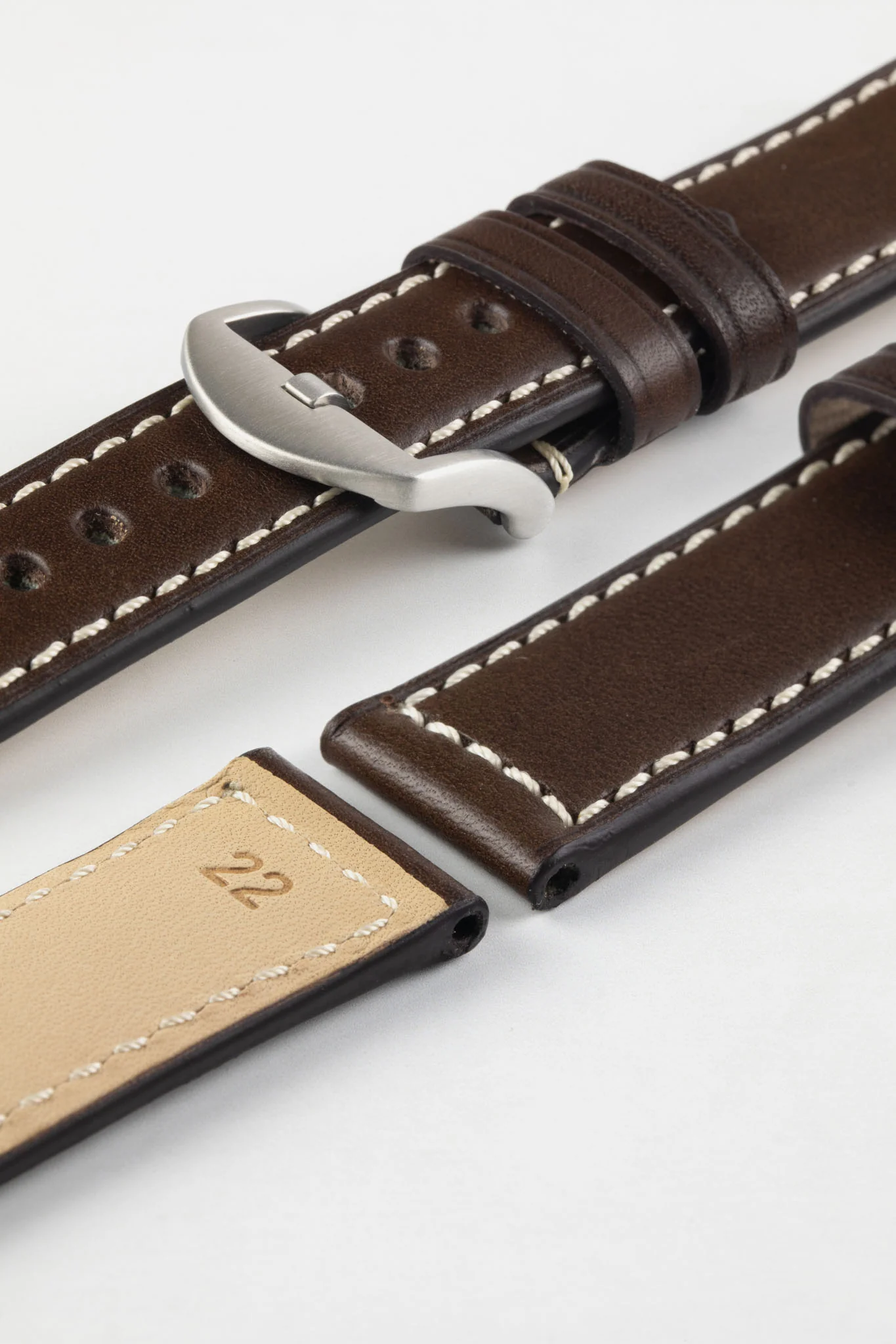 RIOS1931 FIRENZE Genuine Russia Leather Watch Strap in MOCHA - Image 8