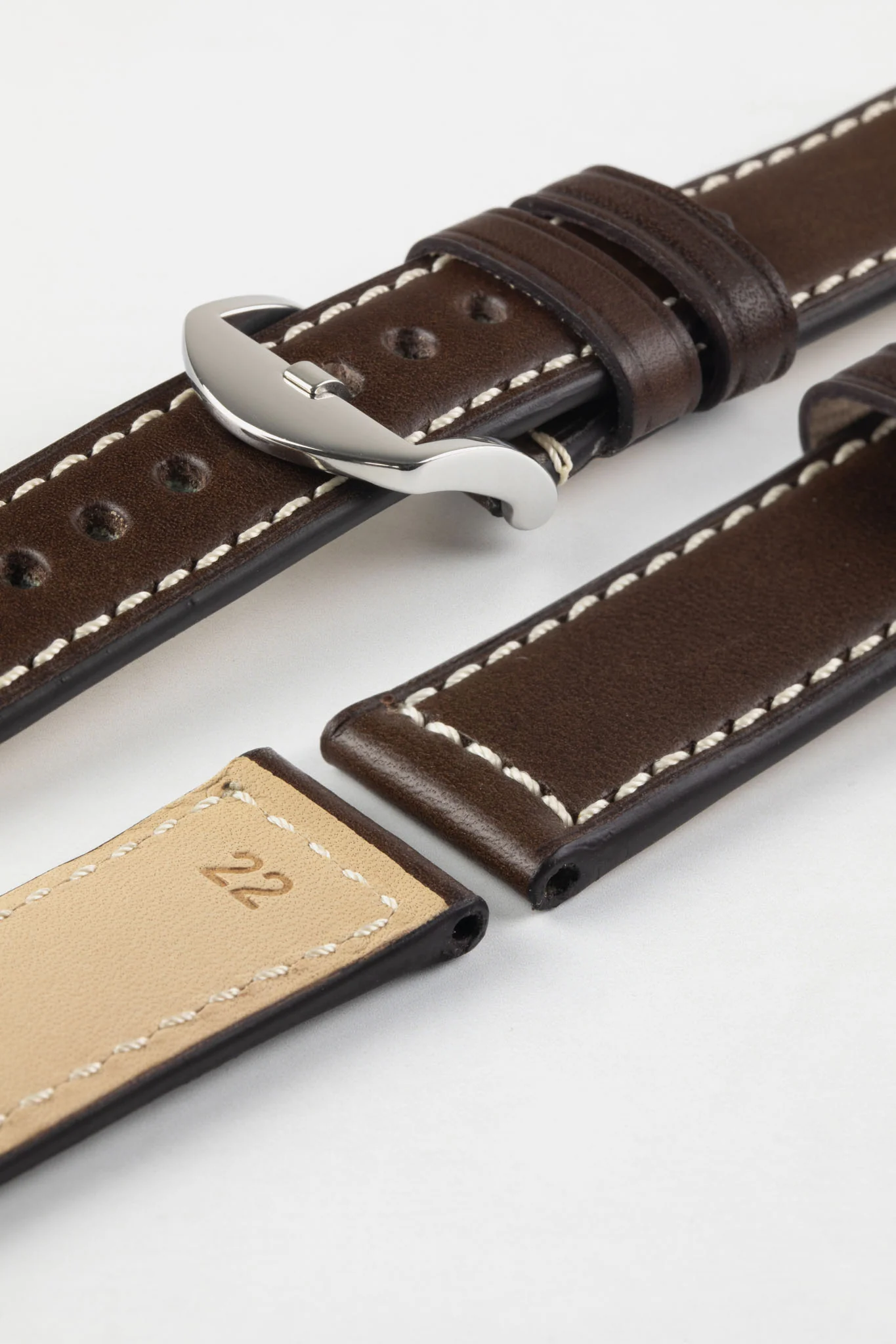 RIOS1931 FIRENZE Genuine Russia Leather Watch Strap in MOCHA - Image 9