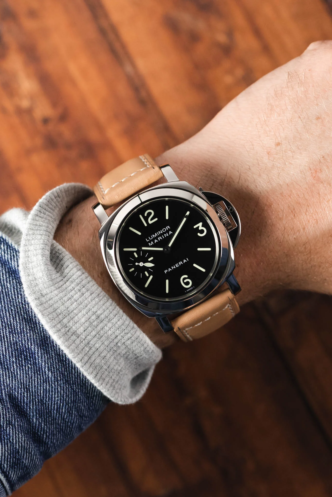 RIOS1931 FIRENZE Genuine Russia Leather Watch Strap in SAND - Image 2