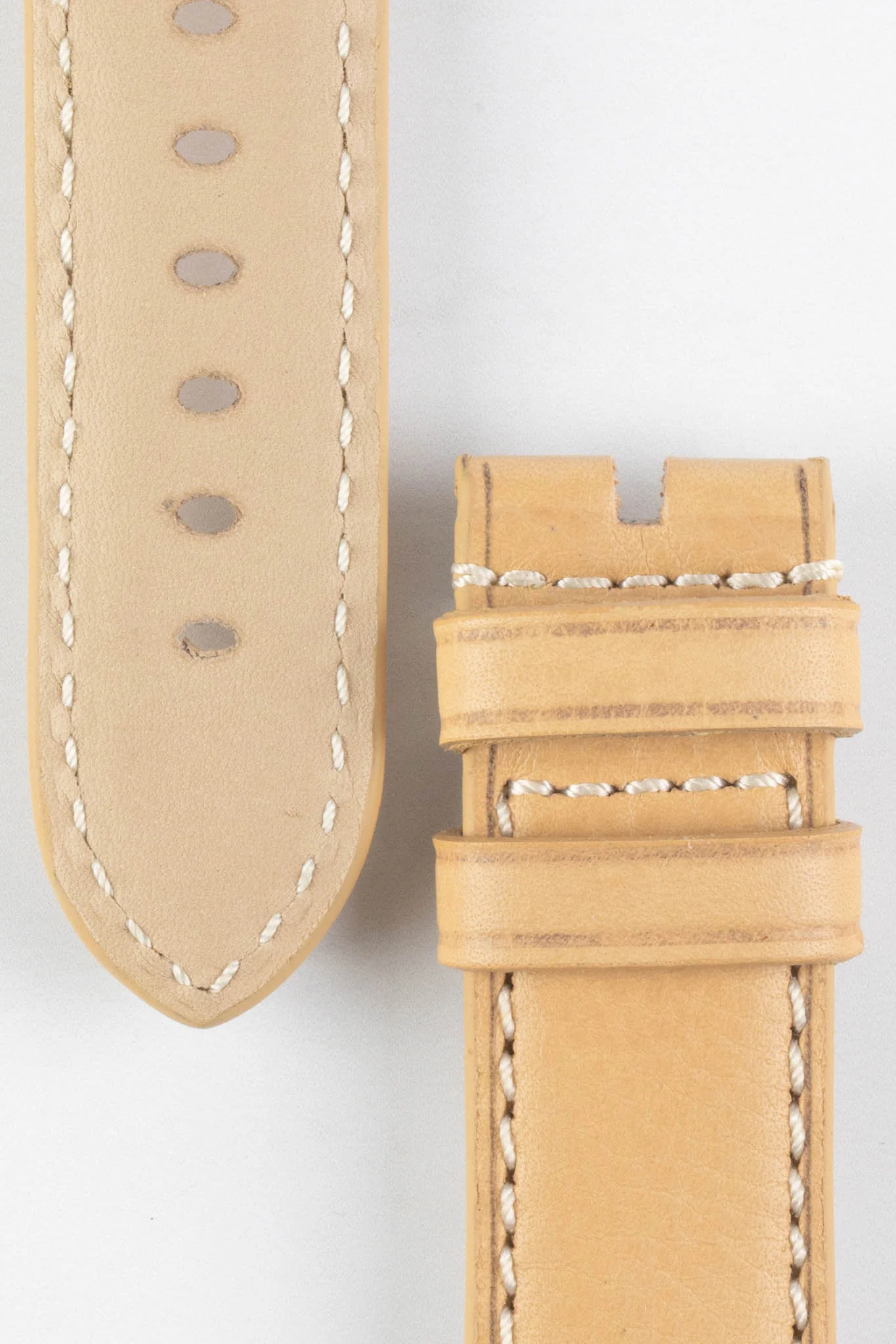 RIOS1931 FIRENZE Genuine Russia Leather Watch Strap in SAND - Image 3