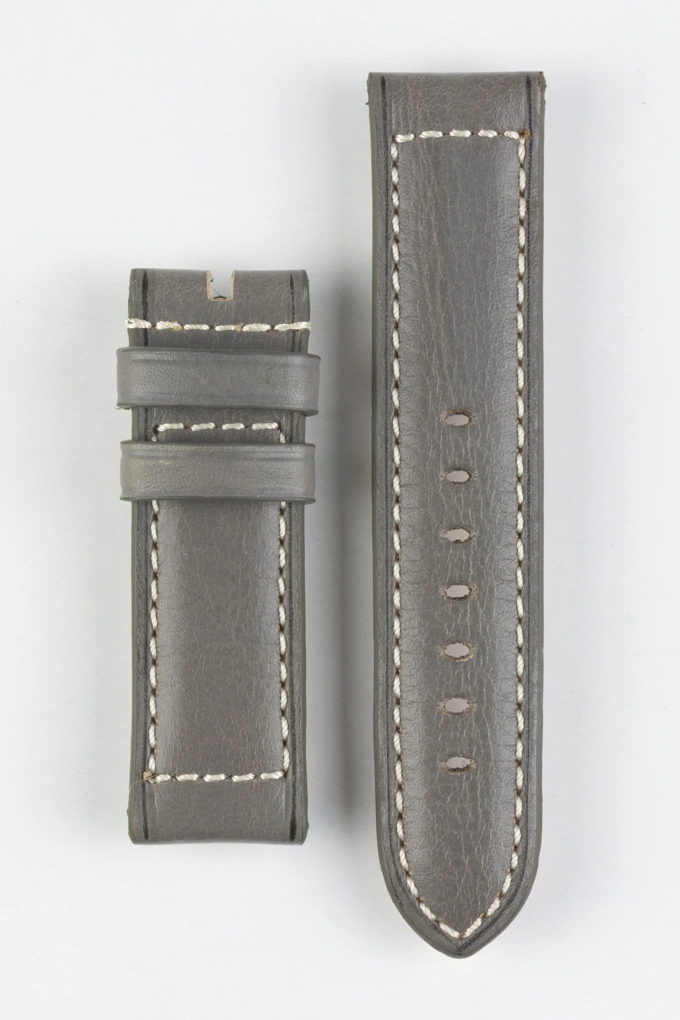 RIOS1931 FIRENZE Genuine Russia Leather Watch Strap in STONE GREY - Image 17