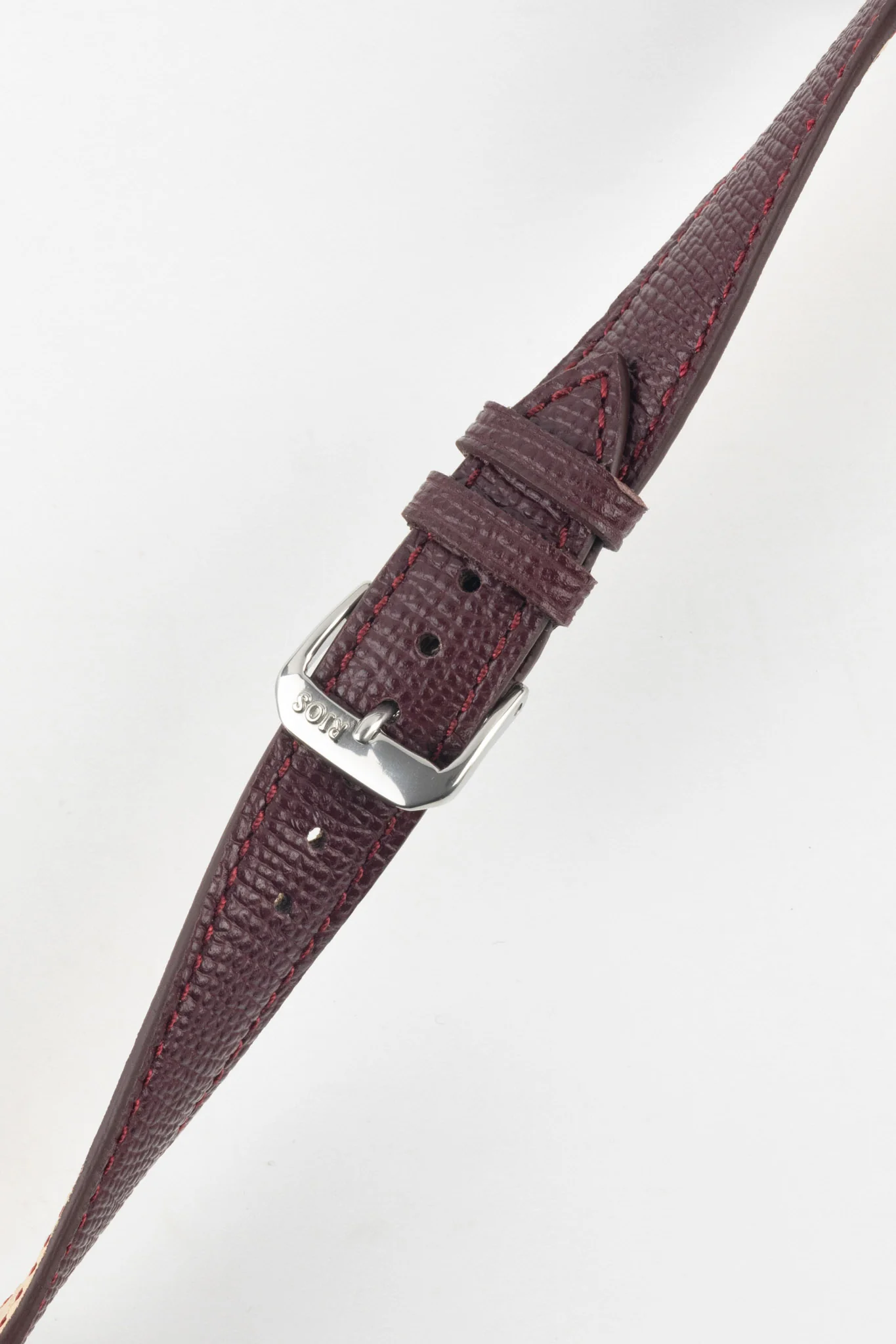 RIOS1931 FRENCH Leather Watch Strap in BURGUNDY - Image 5