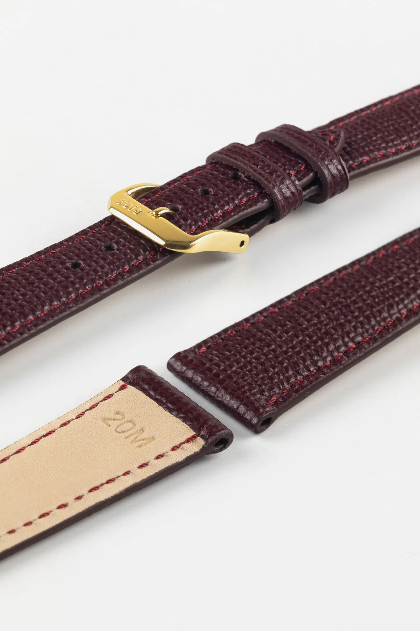 RIOS1931 FRENCH Leather Watch Strap in BURGUNDY - Image 7