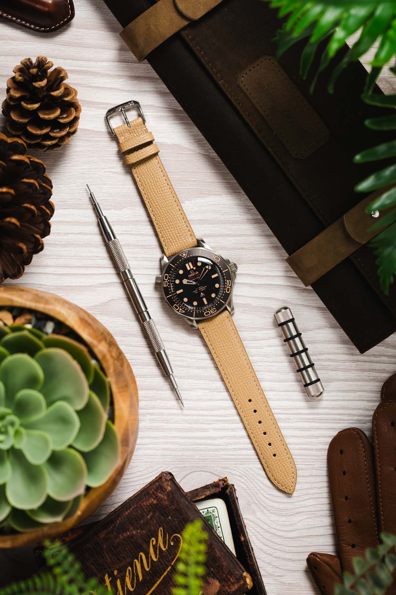 RIOS1931 FRENCH Leather Watch Strap in CASHMERE - Image 9