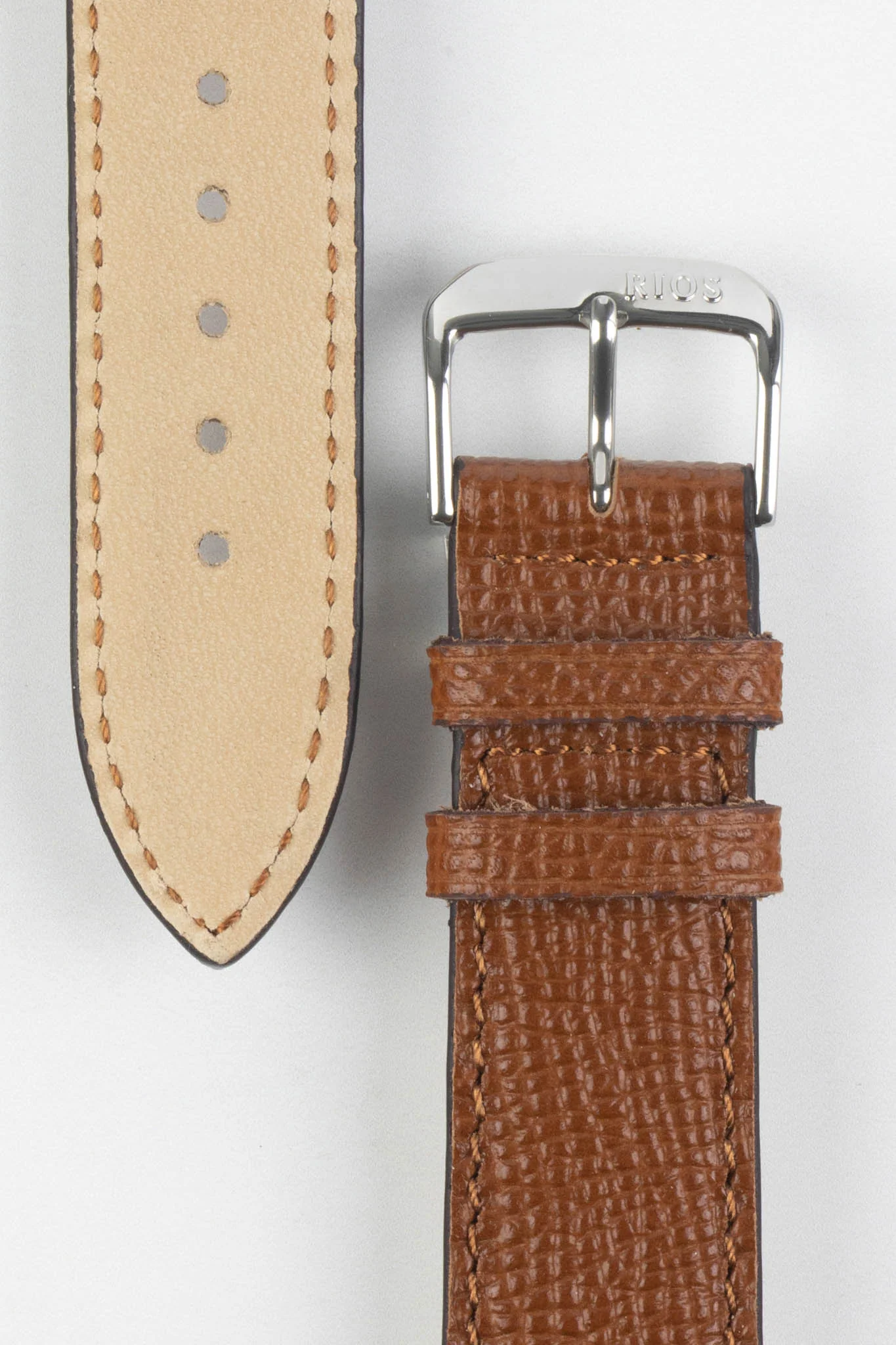 RIOS1931 FRENCH Leather Watch Strap in COGNAC - Image 3