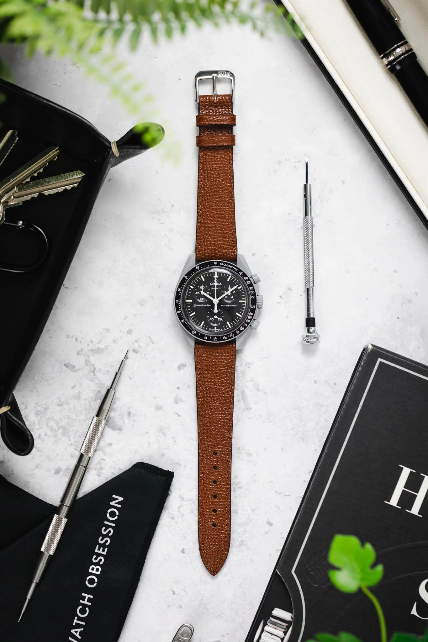 RIOS1931 FRENCH Leather Watch Strap in COGNAC - Image 9