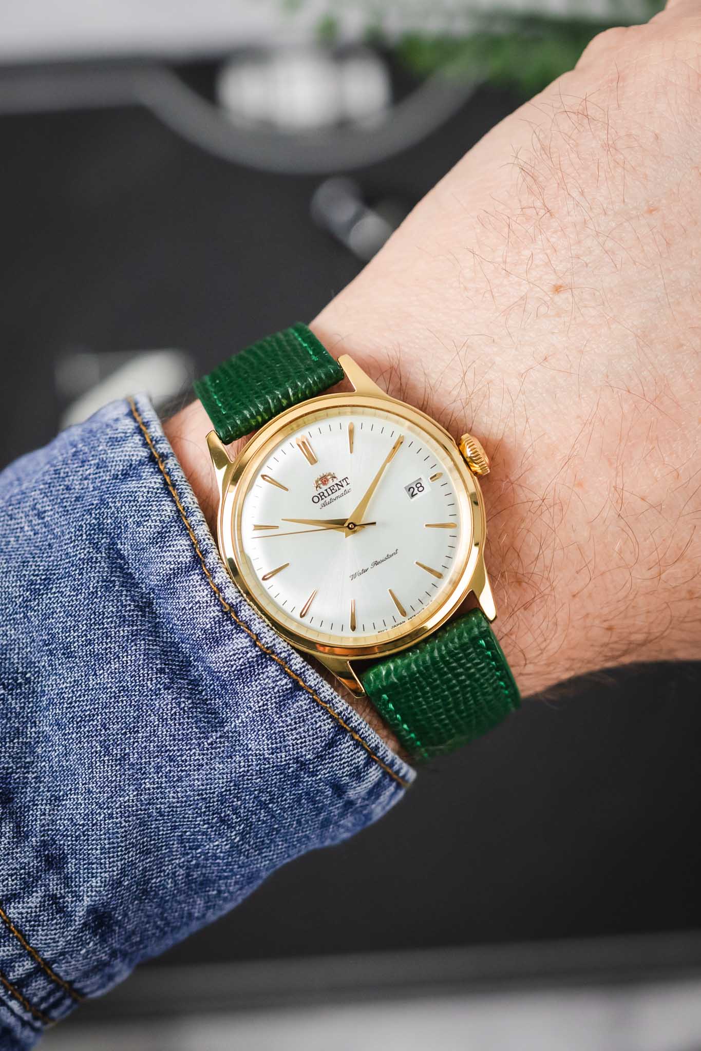 RIOS1931 FRENCH Leather Watch Strap in FOREST GREEN - Image 2