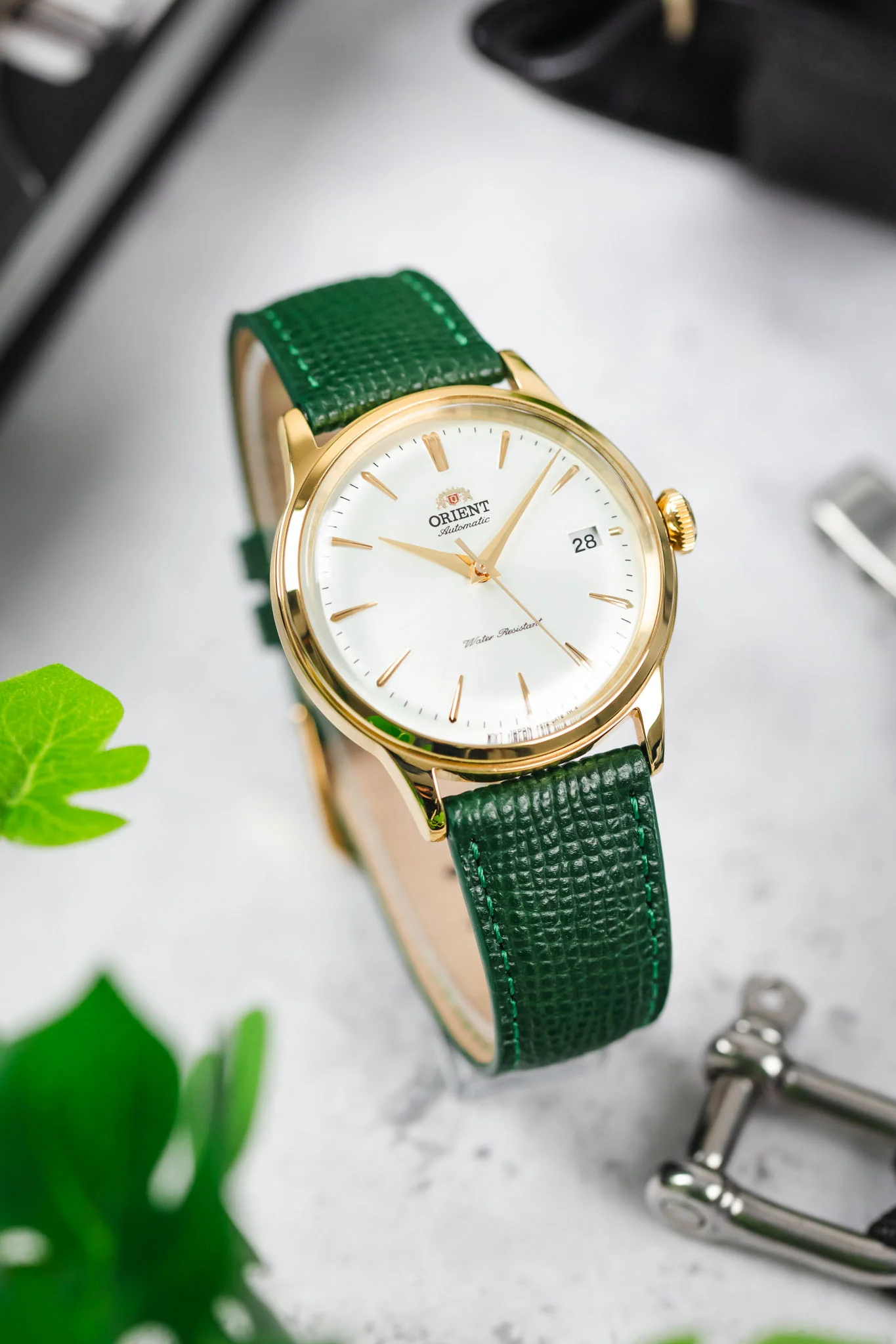 RIOS1931 FRENCH Leather Watch Strap in FOREST GREEN - Image 6