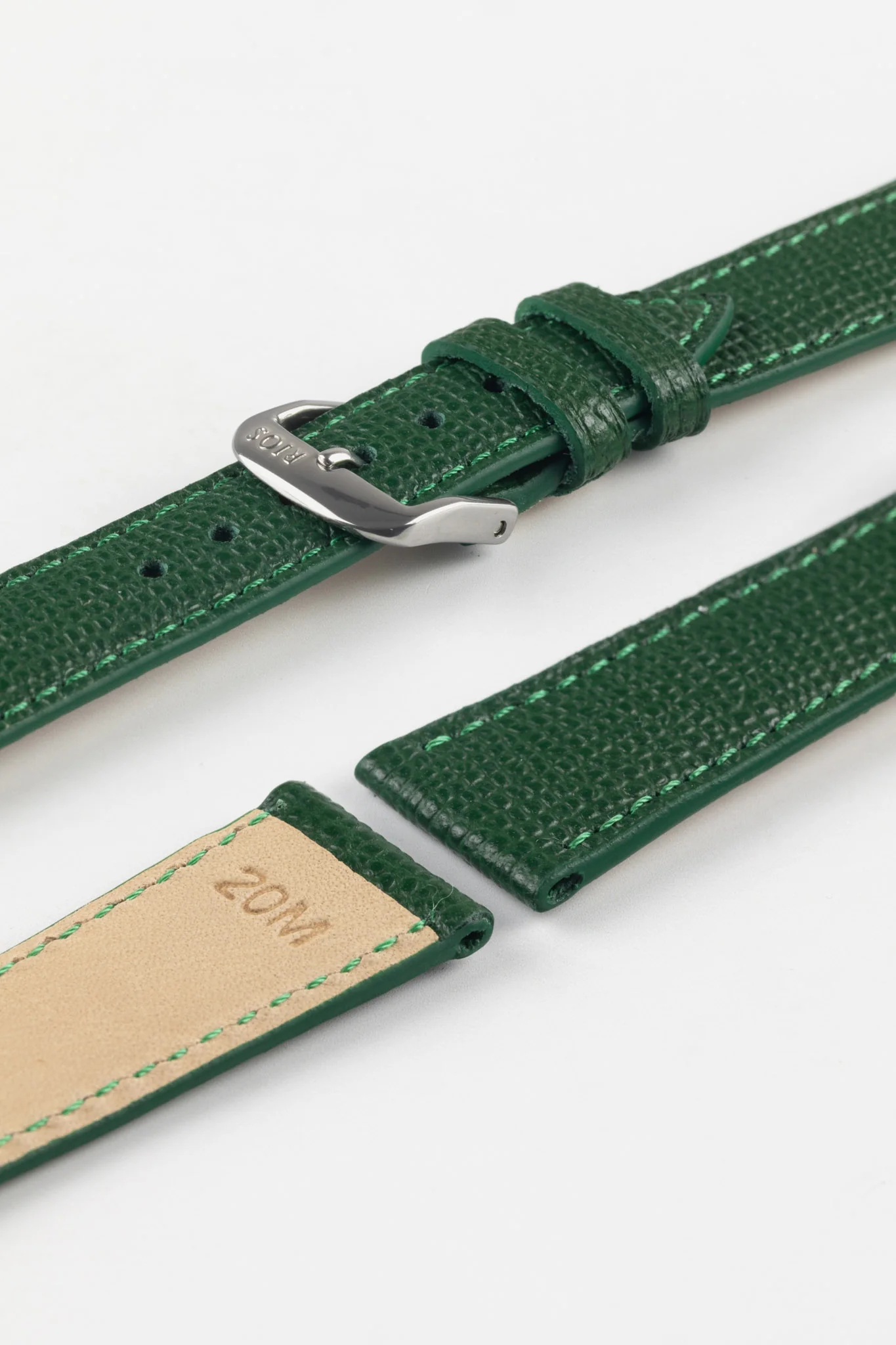 RIOS1931 FRENCH Leather Watch Strap in FOREST GREEN - Image 8