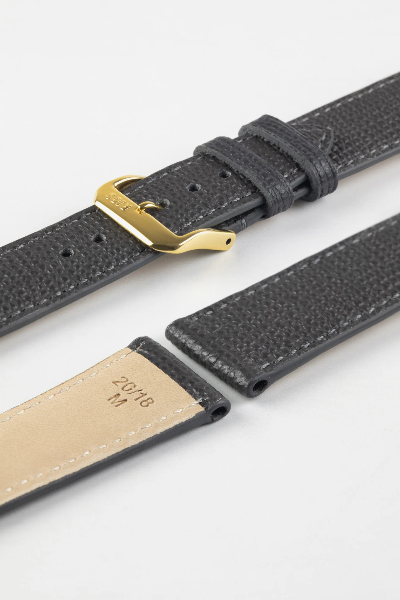 RIOS1931 FRENCH Leather Watch Strap in GRAPHITE - Image 8